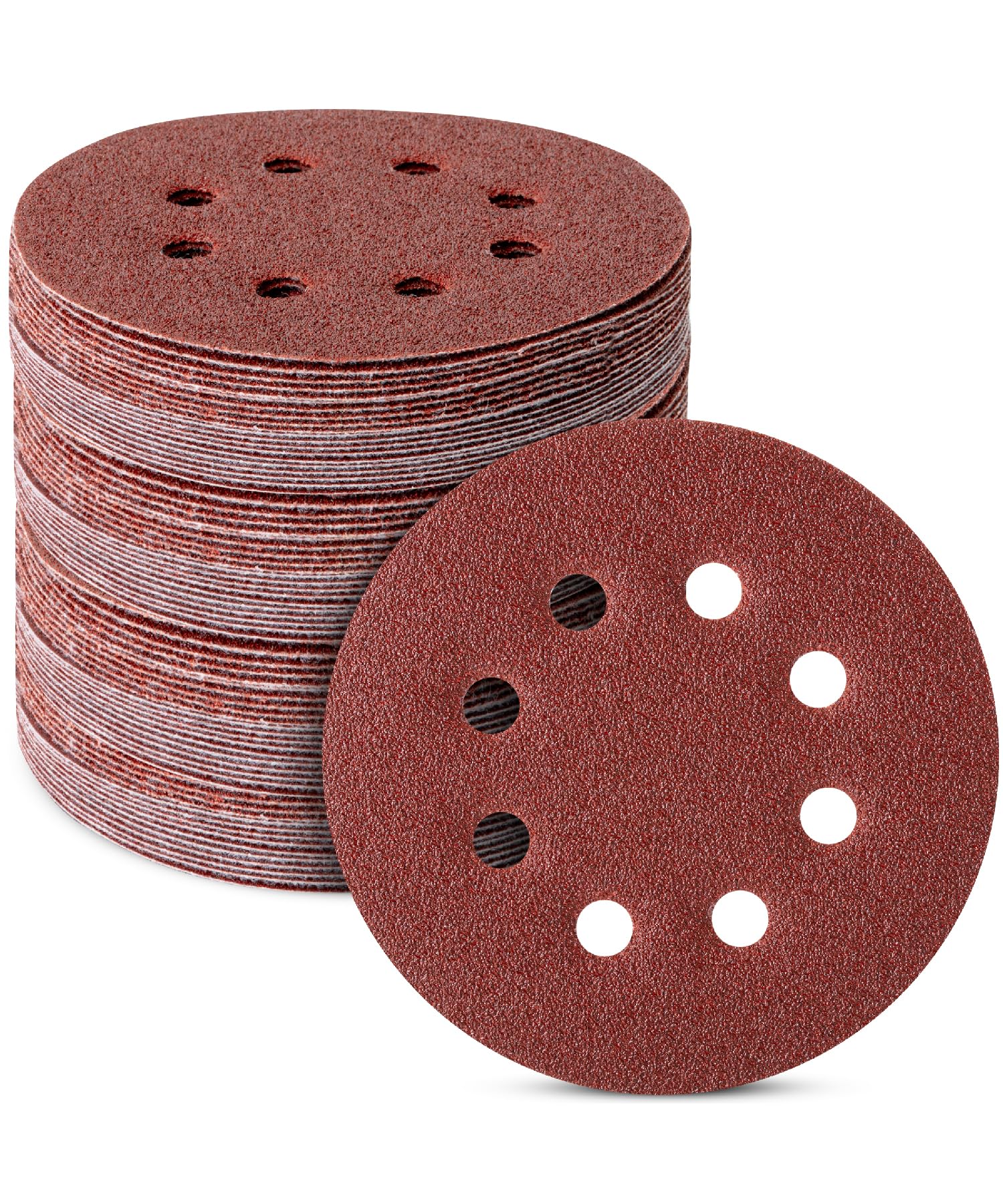 Bates- Sanding Discs, 5 Inch 8 Hole Sanding Discs, 100 Pack, Grits 60 120 240 400 600 800 1000 1200 1500 2000, Sanding Pads, Hook and Loop Sanding