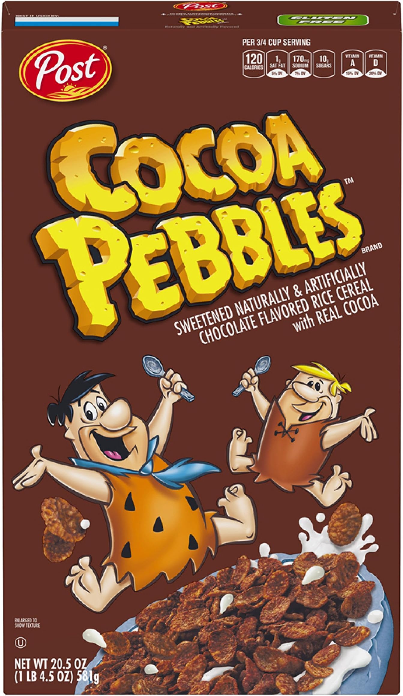 Post Cocoa Pebbles Gluten Free Breakfast Cereal, 20.5 Ounce Box