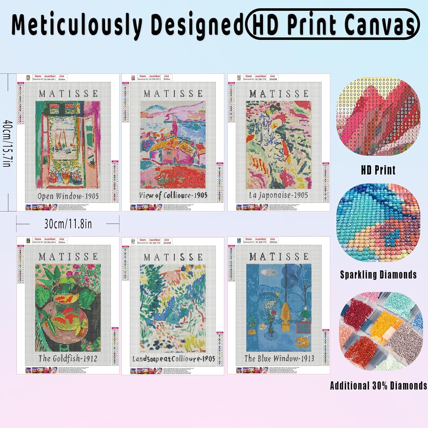 KICHANG Diamond Painting Kits for Adults - 6pack DIY 5D Diamond Art Kits Full Drill Diamond Dots Paintings with Diamonds Gem Art and Crafts Home Decor 12x16inch
