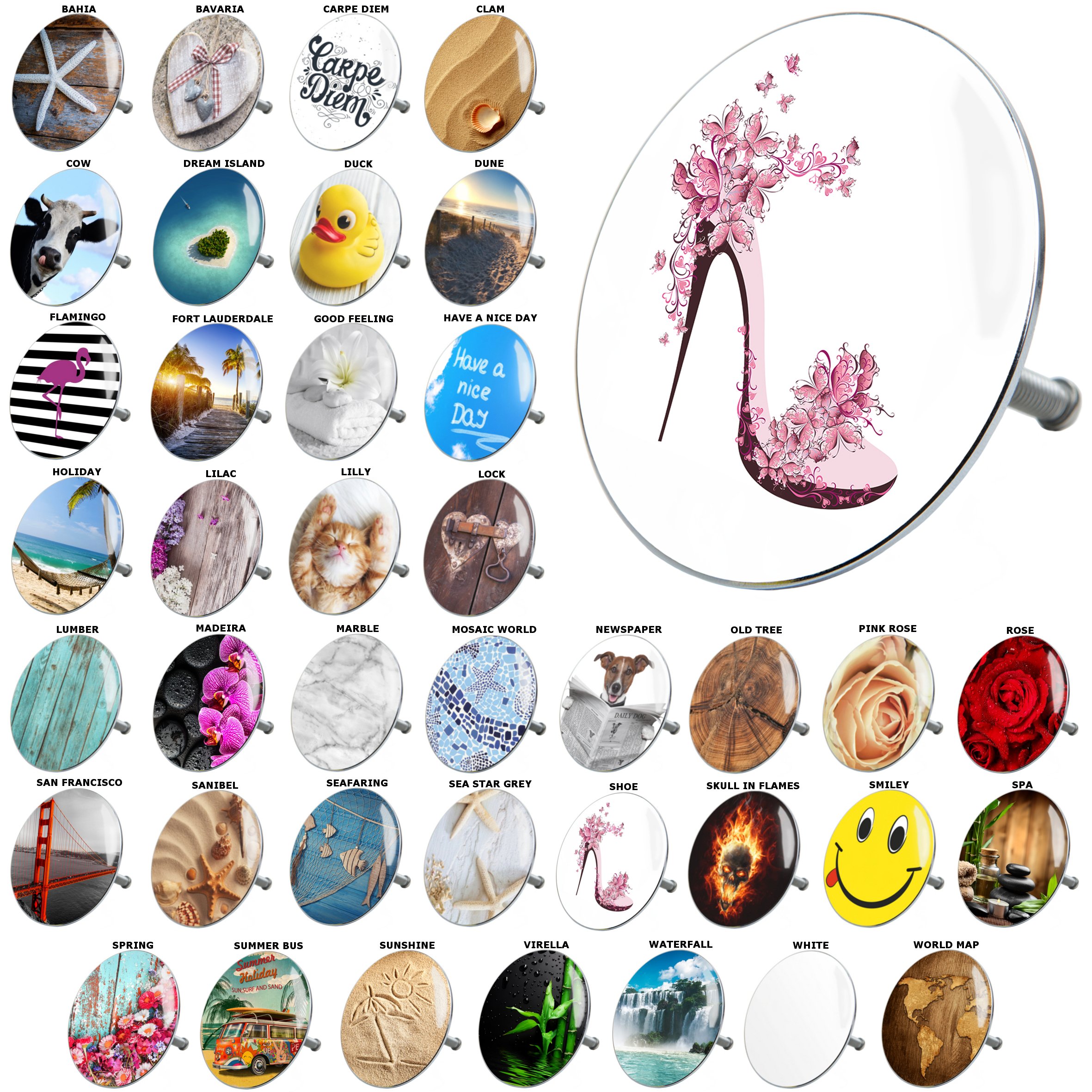 Bathtub Plug | Wide Choice of Colorful Bathtub Plugs | Easy to Insert Into the Bathtub (Shoe)