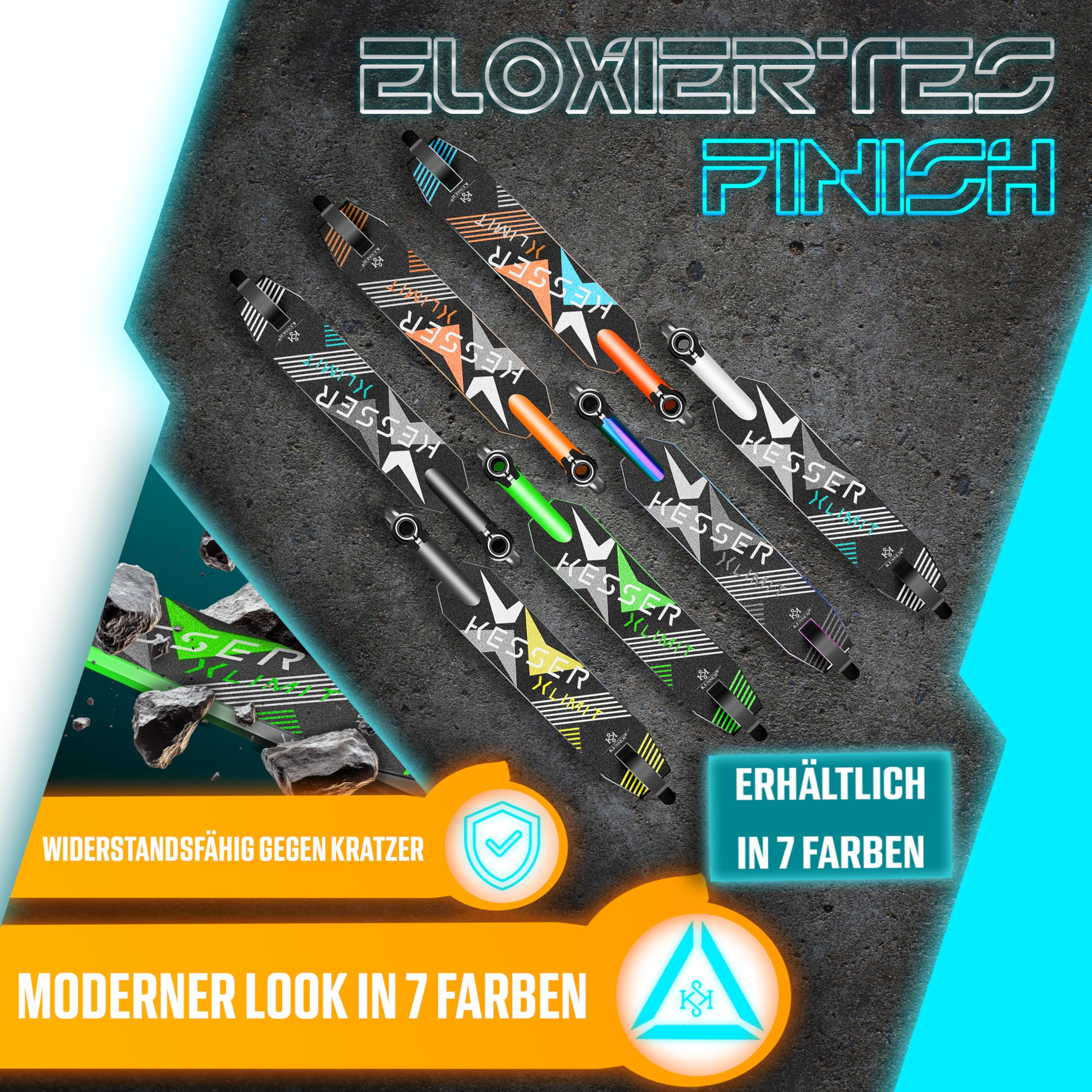 KESSER® Trottinette Freestyle | Trottinette Freestyle X-Limit | Direction à 360° | Roulements à Billes ABEC 9 de 100 mm | Roues en polyuréthane | Robuste | Vert