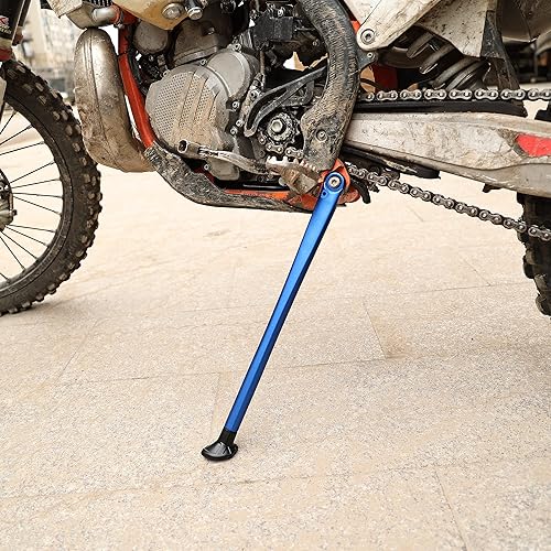 Miniatura 6 de RUTU Soporte lateral azul CNC para motocross, anodizado de superficie y duradero, compatible con EXC 125 150 200 250 300 400 450 525 1998-2007.