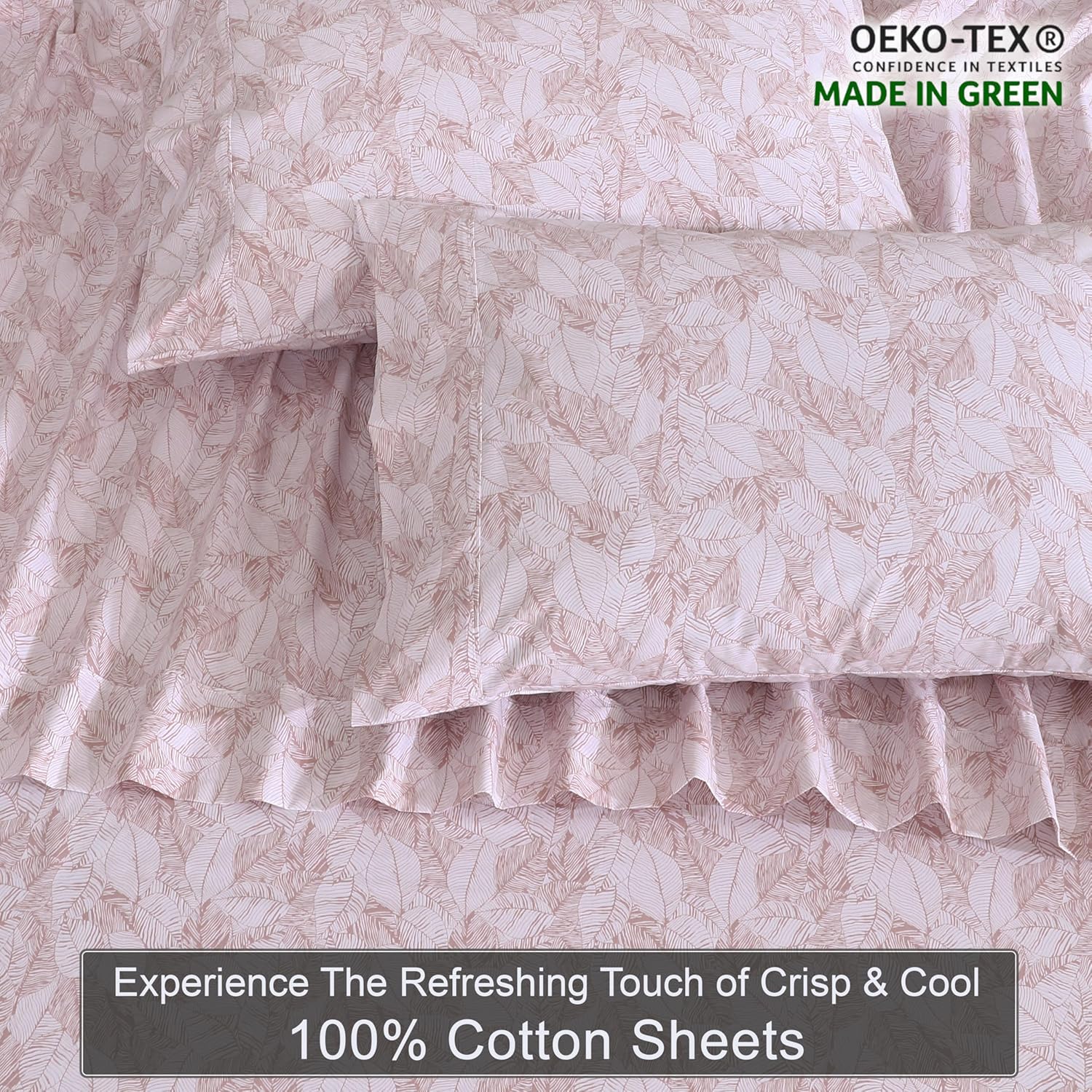 ZOYER 100% Cotton Sheets – Full Size Percale Bedding, Cooling & Breathable, Durable with a Crisp, Soft & Comfortable Feel, 16" Deep Pocket, 4-Piece Set, Negative Print - Image 4