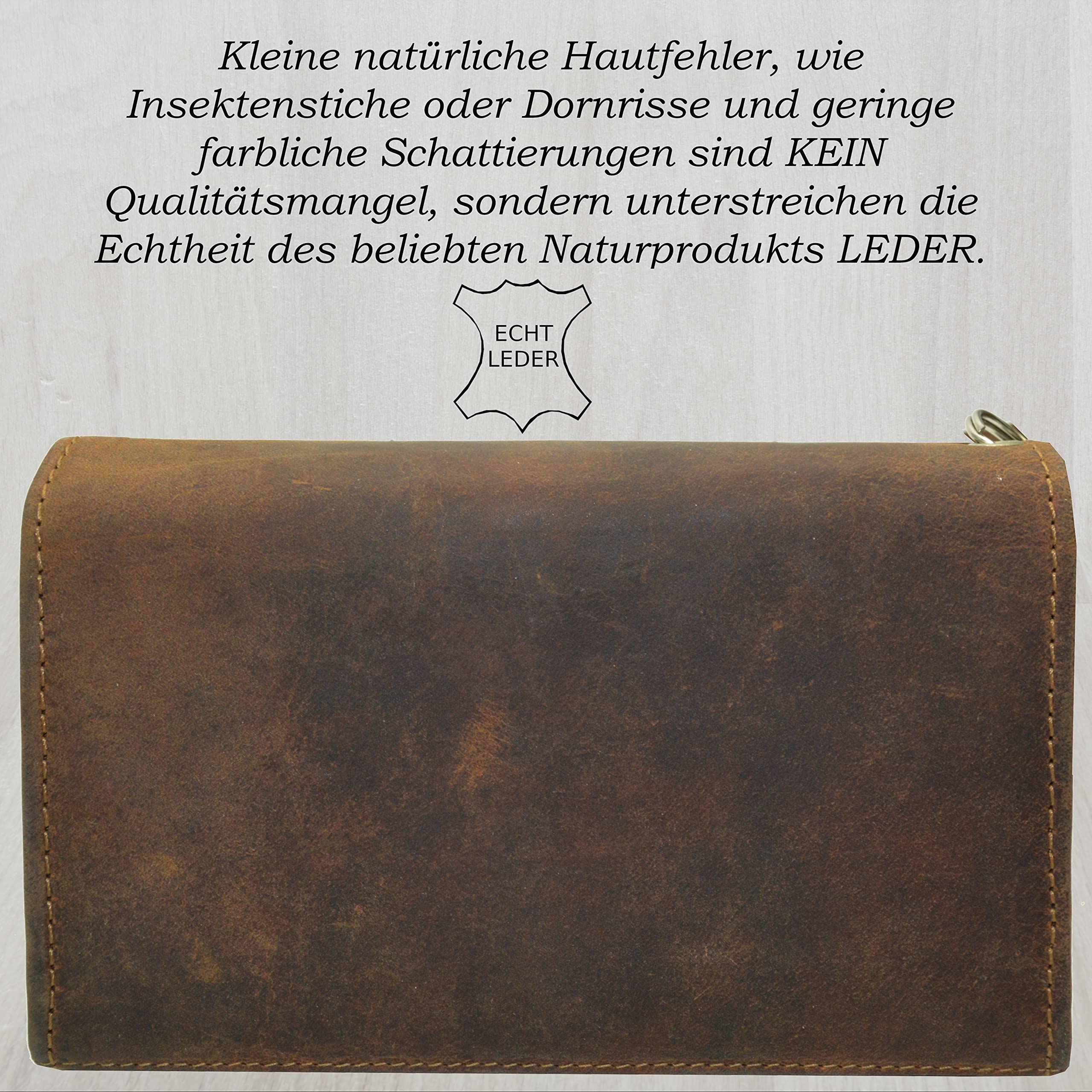 flevado Gastronomie Unisex Kellnerset Echt Leder Muster Stufenverschluss Gastronomie (braun)