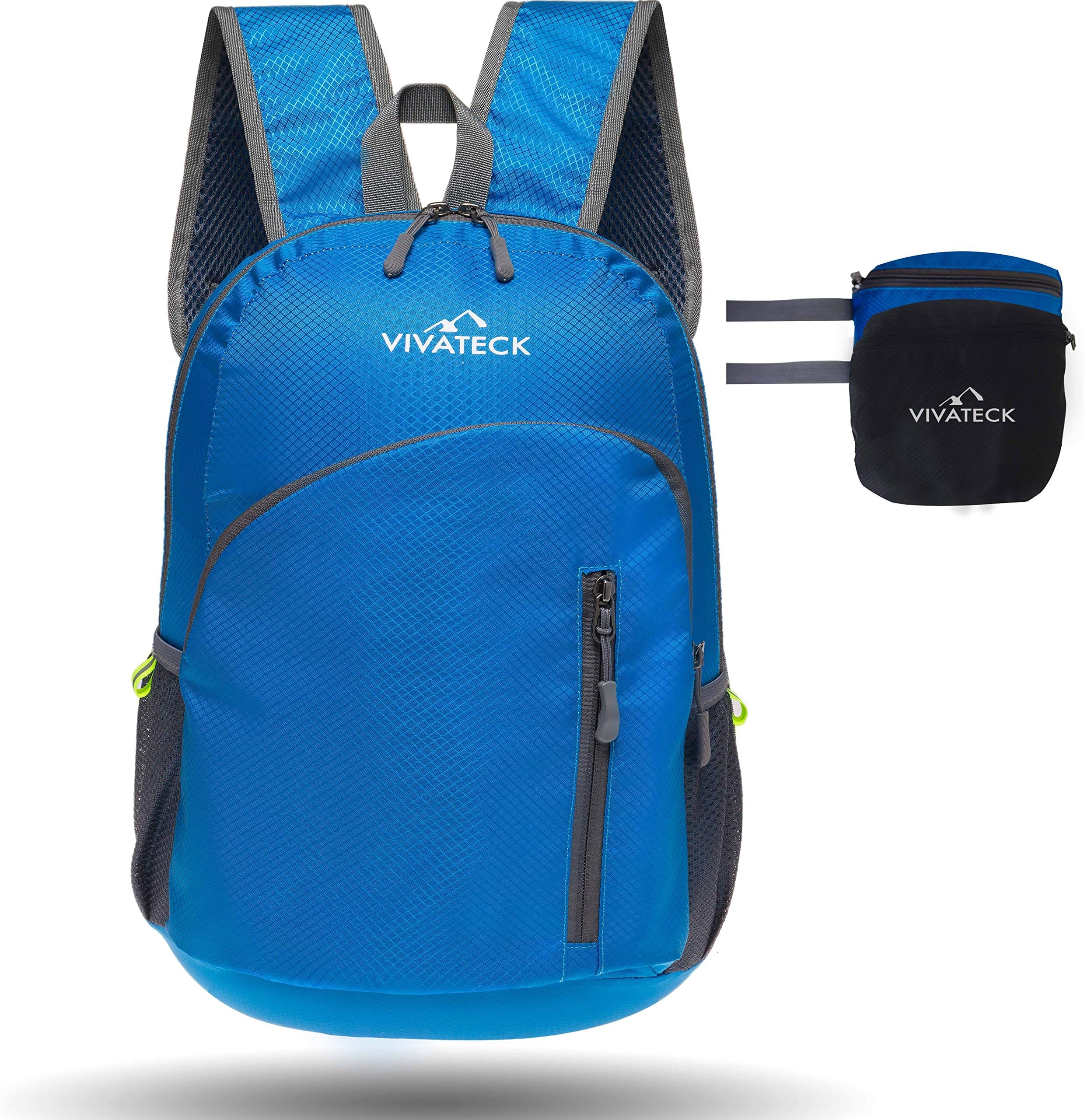 Vivateck foldable lightweight waterproof travel and hiking backpack for men and women 20L - useful small & portable for hiking, school, gym and camping sport, ski & business rucksack