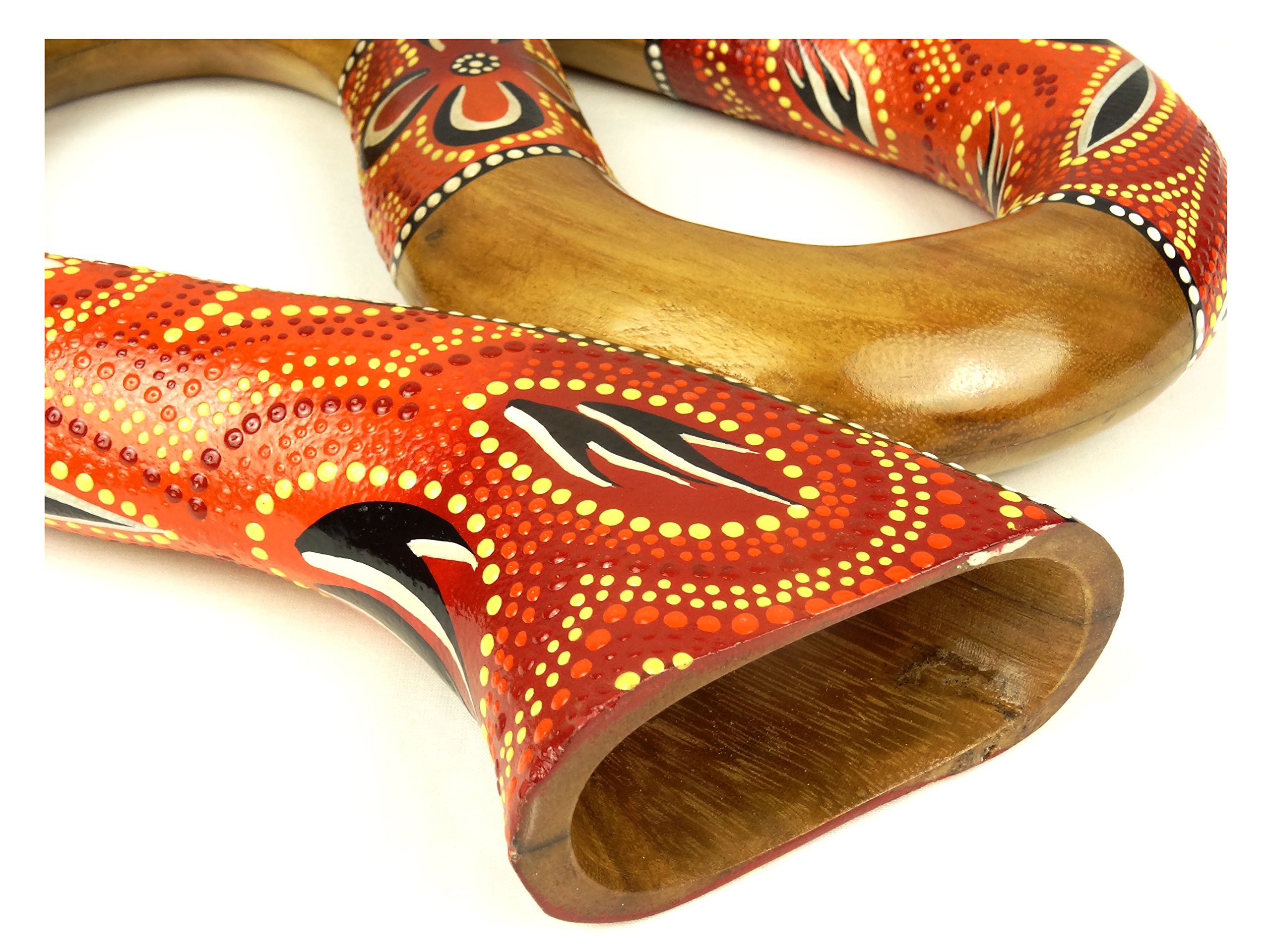 Didgeridoo Bois Suar Peint Spirale Artisanal Aborigène Spiral didjeridoo