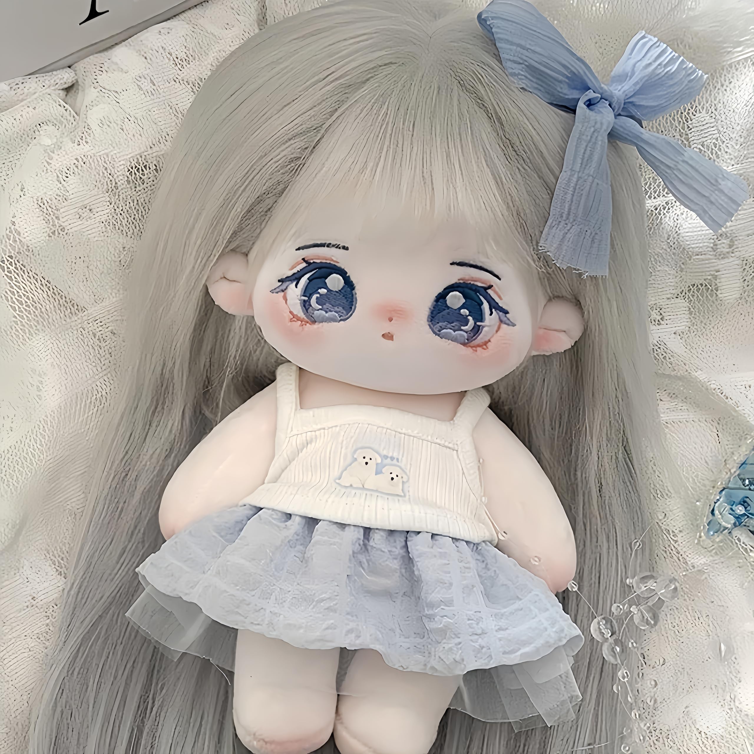 YHYQiFei 20cm plush doll with Skeleton,Cute Anime Cotton dolls,8 inch,Kawaii Dress up Collection Gift (E)