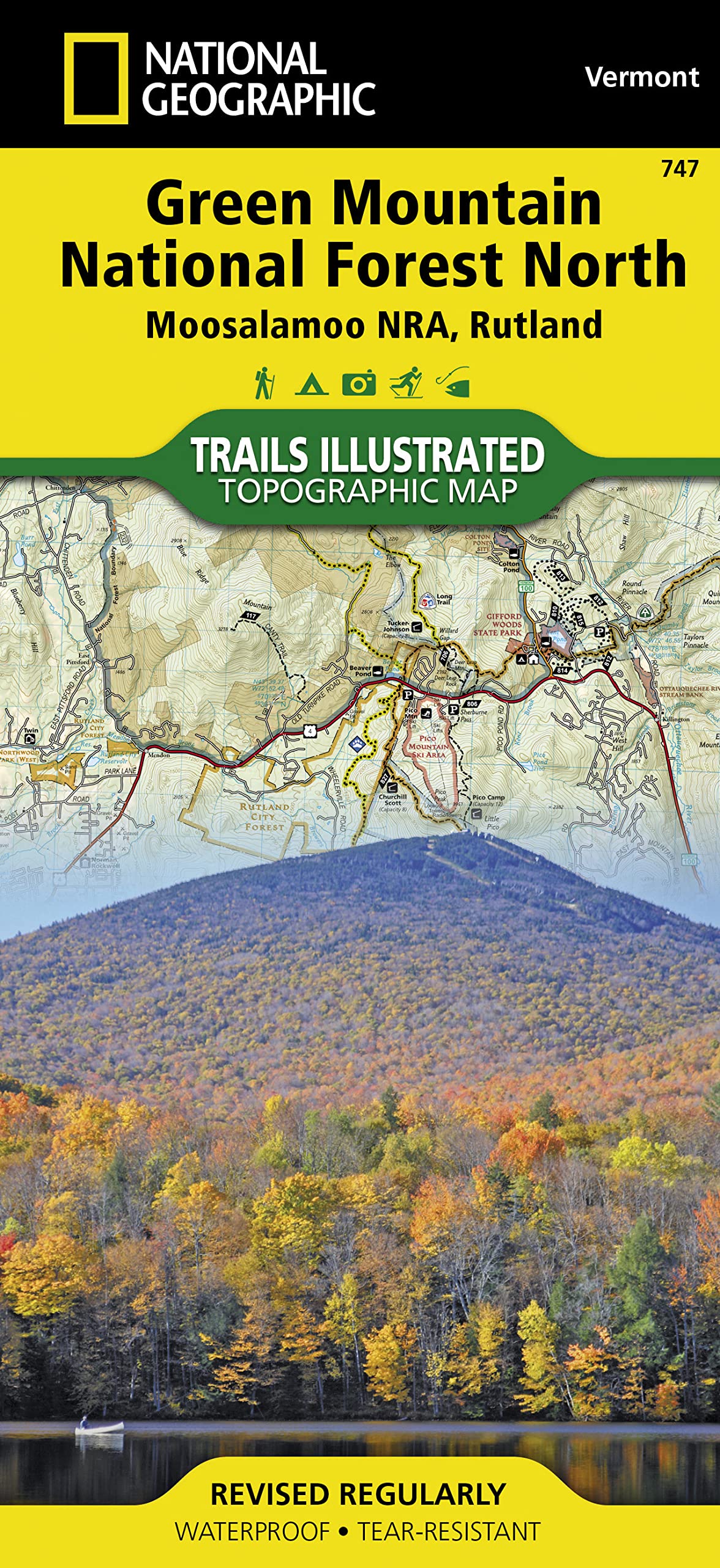 Green Mountain National Forest North Map [Moosalamoo National Recreation Area, Rutland] (National Geographic Trails Illustrated Map, 747)