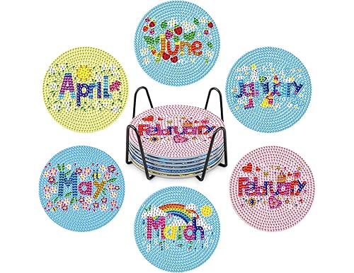6PC DIY Full Drill 5D Diamond Painting Coasters Kits for Adults/Children as an Excellent Addition to Your Home Décor!