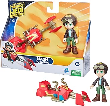 STAR WARS: Young Jedi Adventures Nash Durango Figure & Speeder Bike, 4-Inch Scale Action Figures & Vehicles, Toys, Preschool Toys for 3 Year Old Boys & Girls