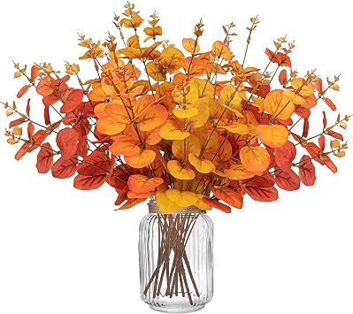 Yen Jean 10PCS Fall Decorations for Home Flowers Artificial - Fake Plants Thanksgiving Autumn Decor Outdoor
