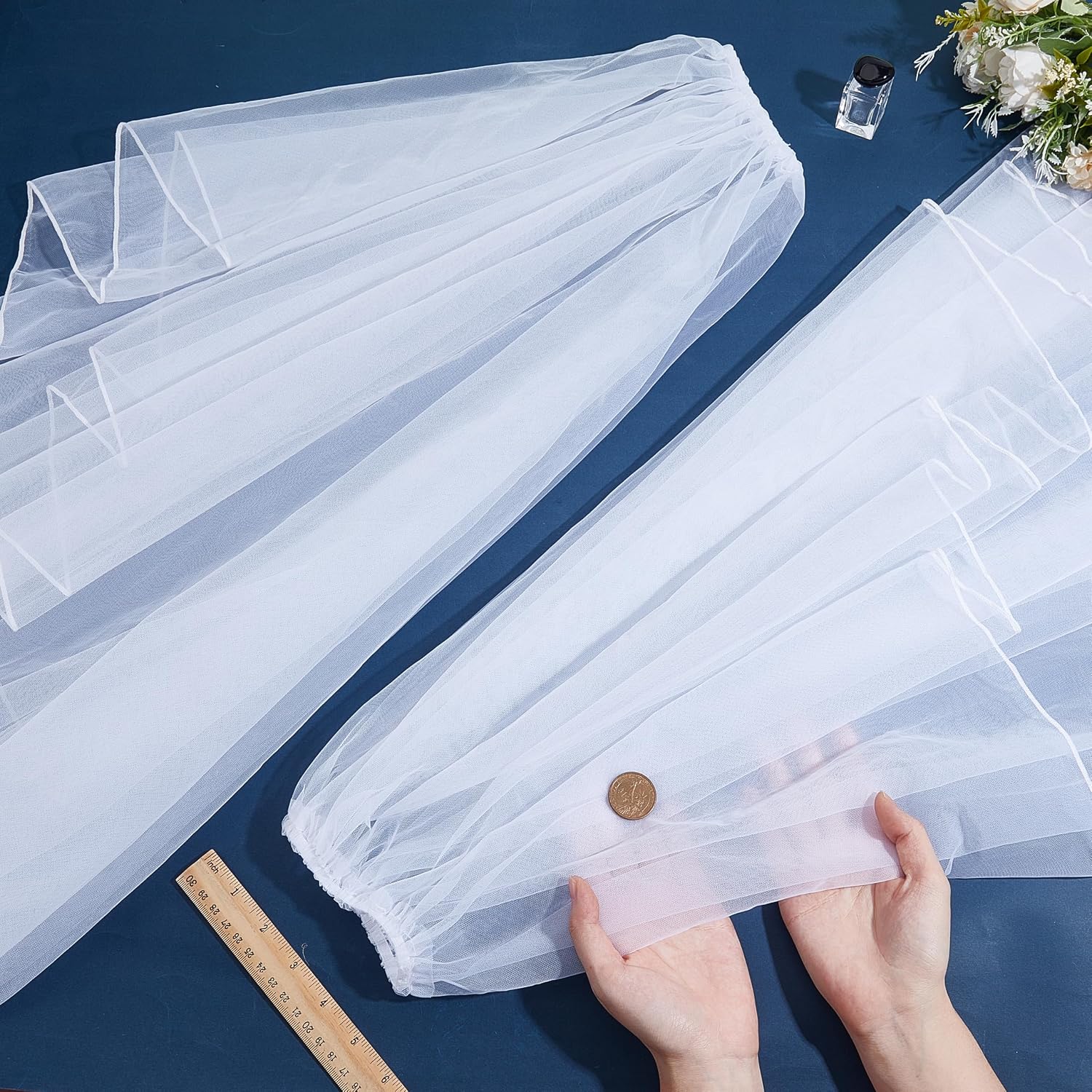 arricraft Victorian Long Tulle Gloves, Women's Long Tulle Sleeves Goth Detachable Polyester Gloves Flowy Arm Sleeves for Wedding Halloween Party Renaissance Costume Accessories