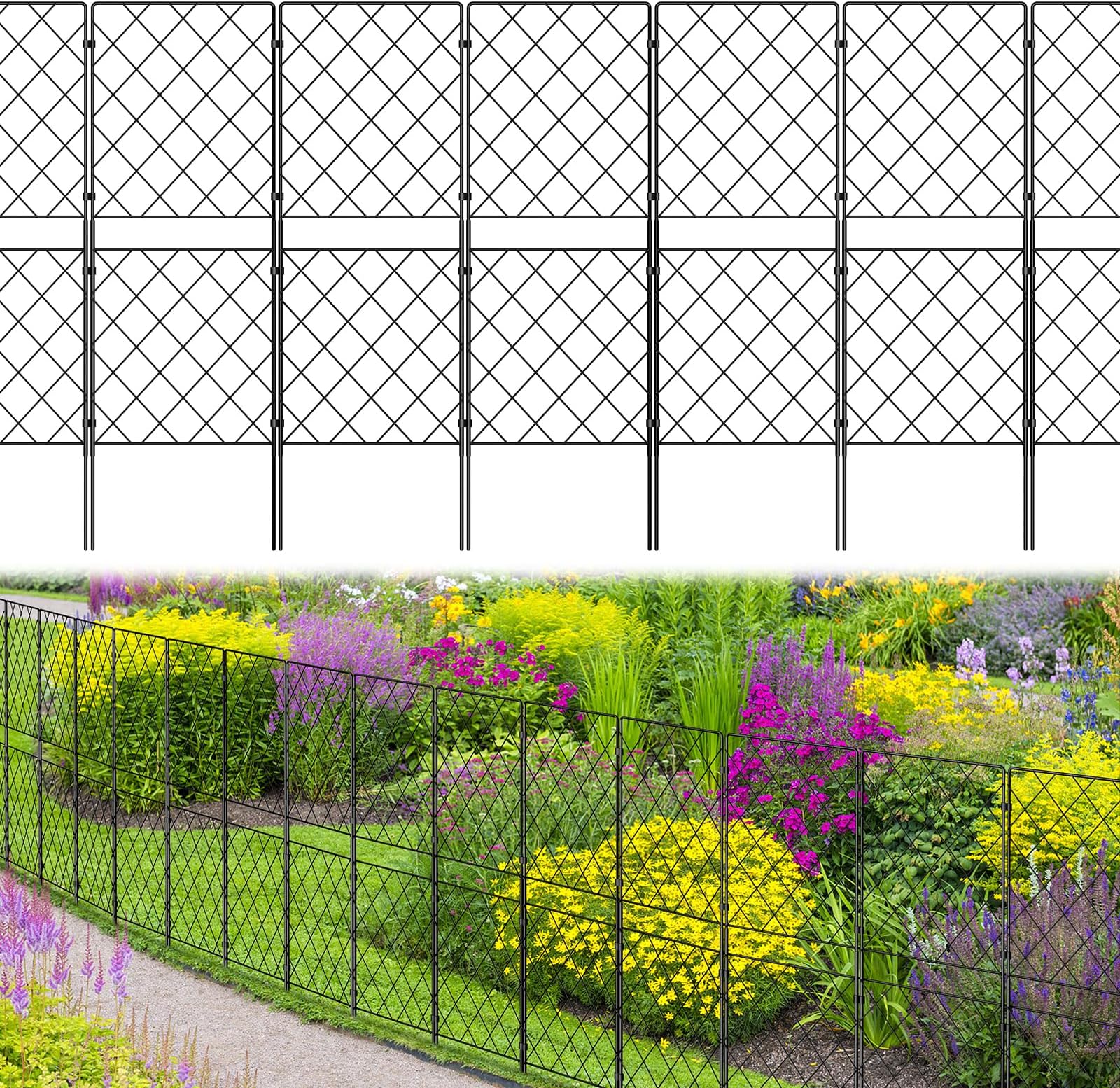 NANANARDOSO 25 Pack Decorative Garden Fence, 16.7 in(H) X