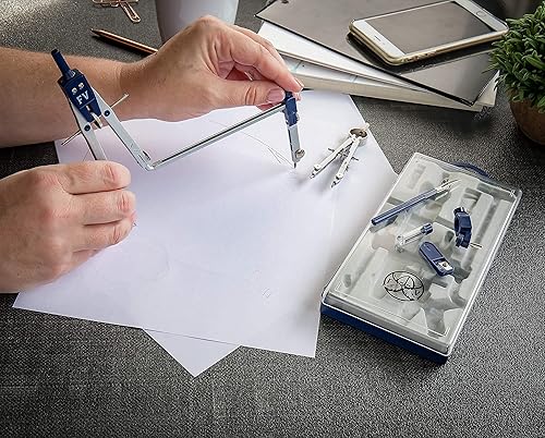 Miniatura 3 de Ferocious Viking - Juego de compás para geometría, para dibujar y hacer un boceto preciso y firme, para matemática y geometría, con barra de