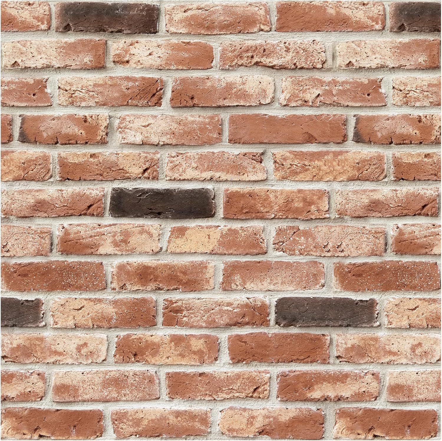 Theper Red Faux Brick Wallpaper Peel and Stick Wall Paper Vintage 17.3"×393" Self Adhesive Removable Wallpaper for Fireplace Bedroom 3D Brick Contact Paper for Cabinets Home Decor Waterproof Vinyl