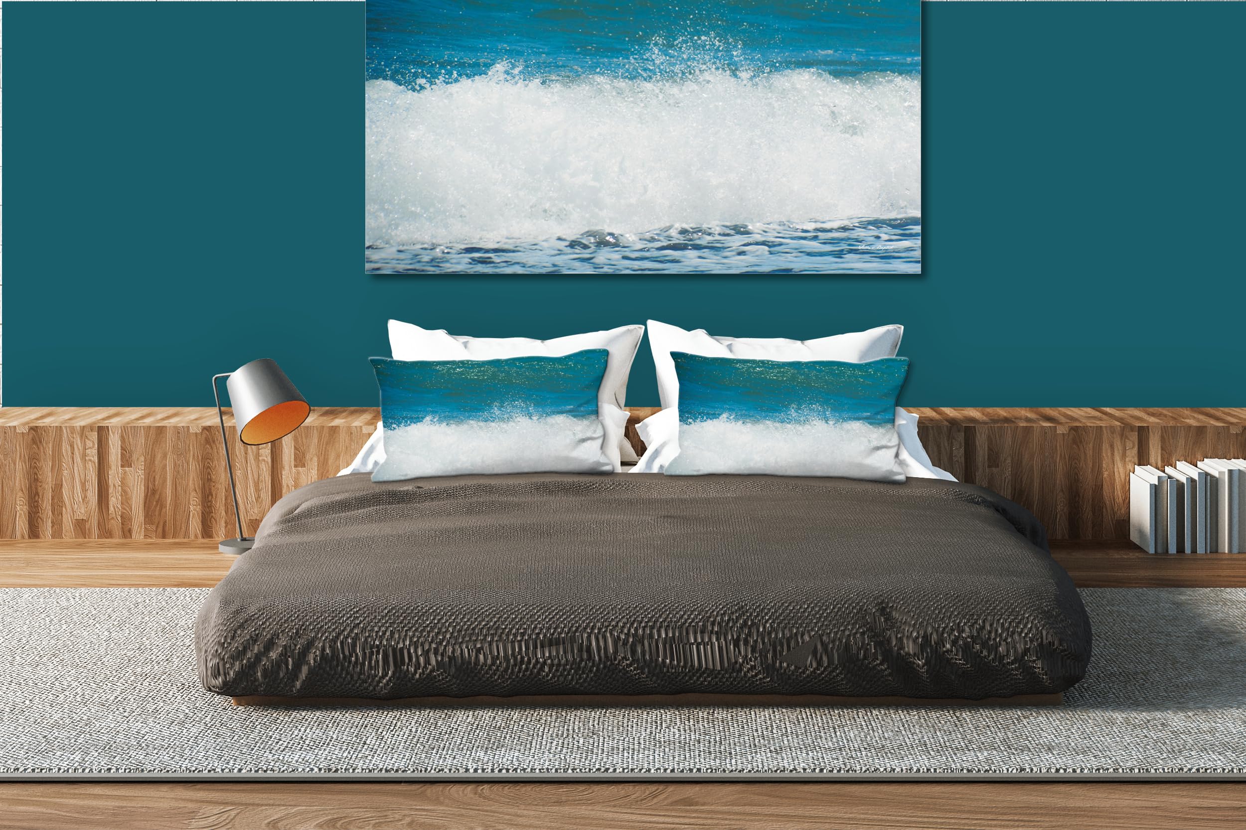 Meer 2 - Foto-Kissen-Hülle Set (2 STK.) 40 x 40 cm | Kissen-Bezüge - passend zu Wandbild - Deko-Kissen - Meer Strand Bretagne Frankreich