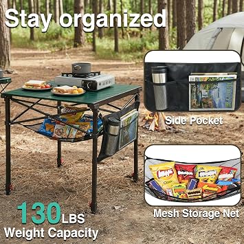 Portable Folding Camping Table Lightweight with Adjustable Height