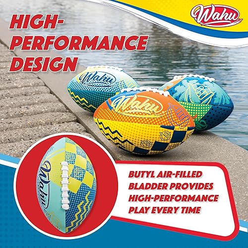 Miniatura 6 de Wahu Fútbol de playa 100% impermeable con cordones reales para jugar dentro y fuera del agua, fútbol al aire libre de 9 pulgadas para juegos de