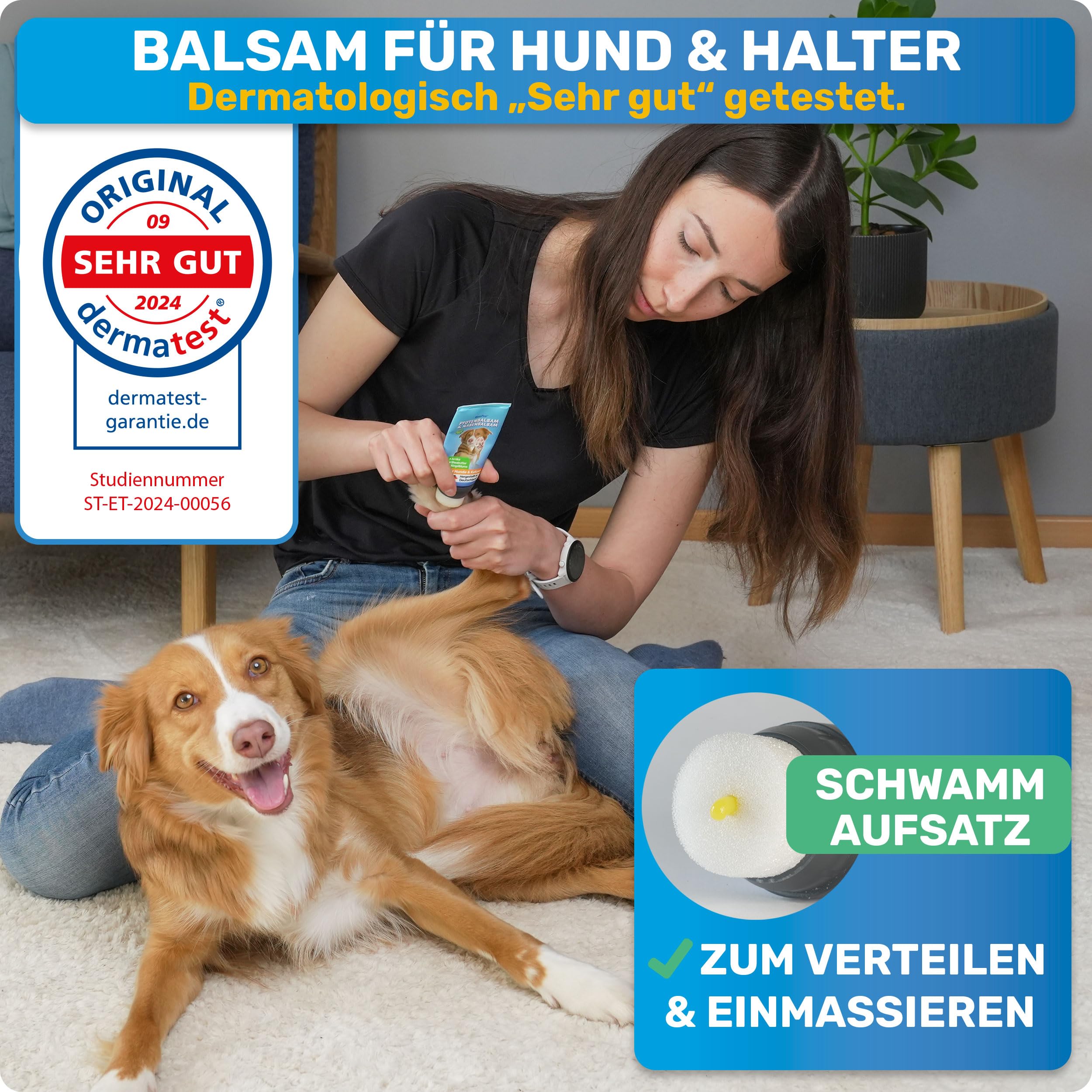 BluePet Baume Coussinet Chien, Creme Coussinet pour Pattes de Chien & Chat, Baume Pattes & Truffes Chiens, Protection Neige & Chaleur, Cicatrisante & Antiseptique, pour Pattes & Truffe sèche, gercée