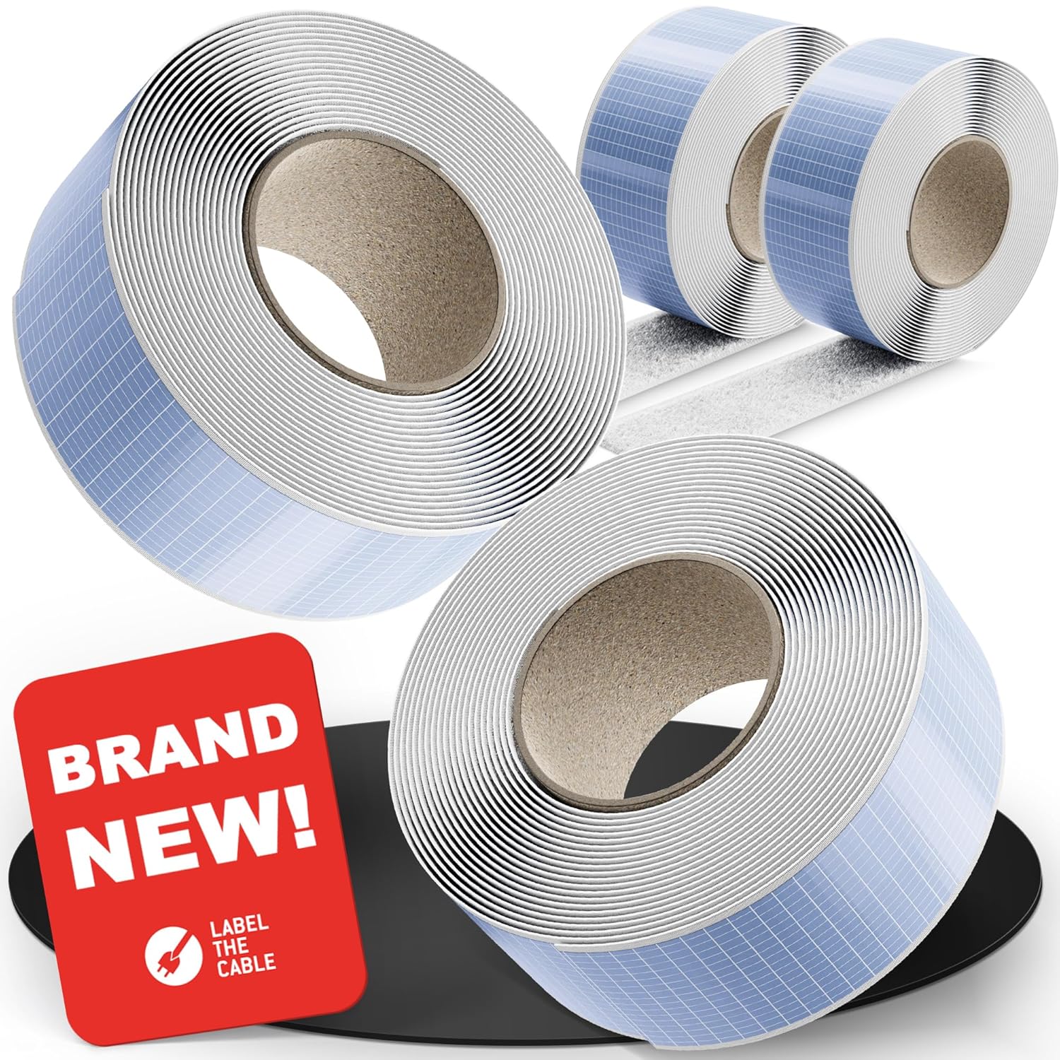 Tough Tape Strap – Self-Adhesive Hook and Loop Tape, Extra Strong 5m x 50mm White 2-Pack – Hook and Loop Fastener roll with Permanent Adhesive (-40°C to 100°C) – Fastener Tape for Heavy Duty DIY