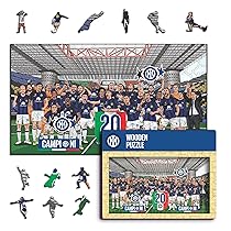 Iconic Puzzles – Inter, 20° Scudetto, Puzzle di Legno con licenza ufficiale, 100% sostenibile, regalo per adulti e bambini, taglia S, 150 Pz