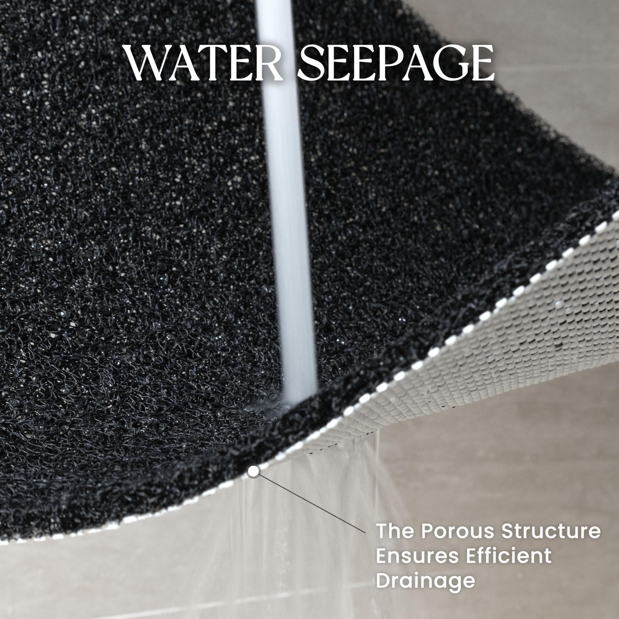 Badewannenmatte, rutschfest, 76,2 x 43,2 cm, Duschmatten für Innendusche, PVC-Luffa-Badezimmermatte, schnell trocknend mit Ablaufloch, phthalatfreie Badematten für Dusche, Badezimmer