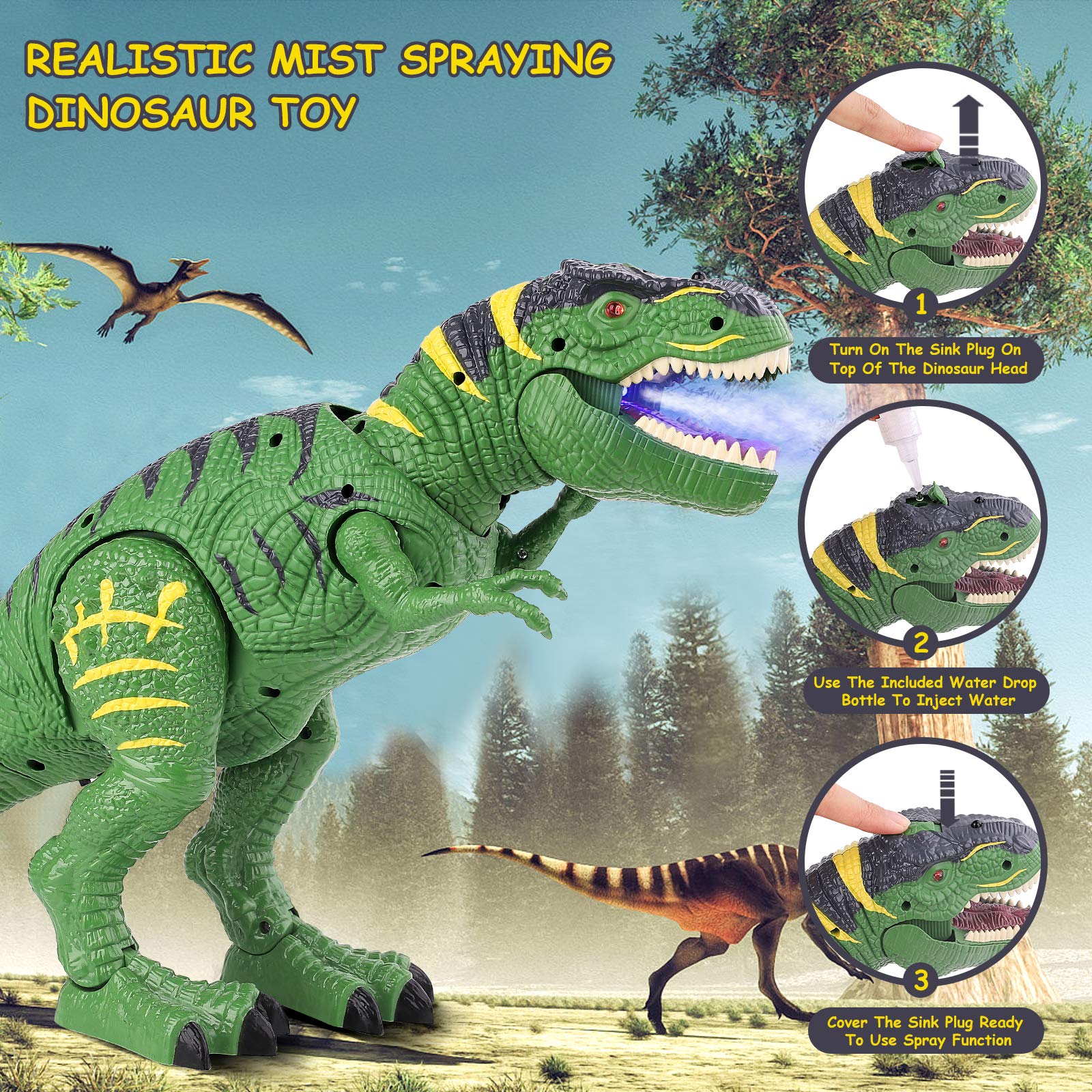 BAZOVE Dinosaur Toys for Kids 35 Year Old Boys Girls LED Light Up