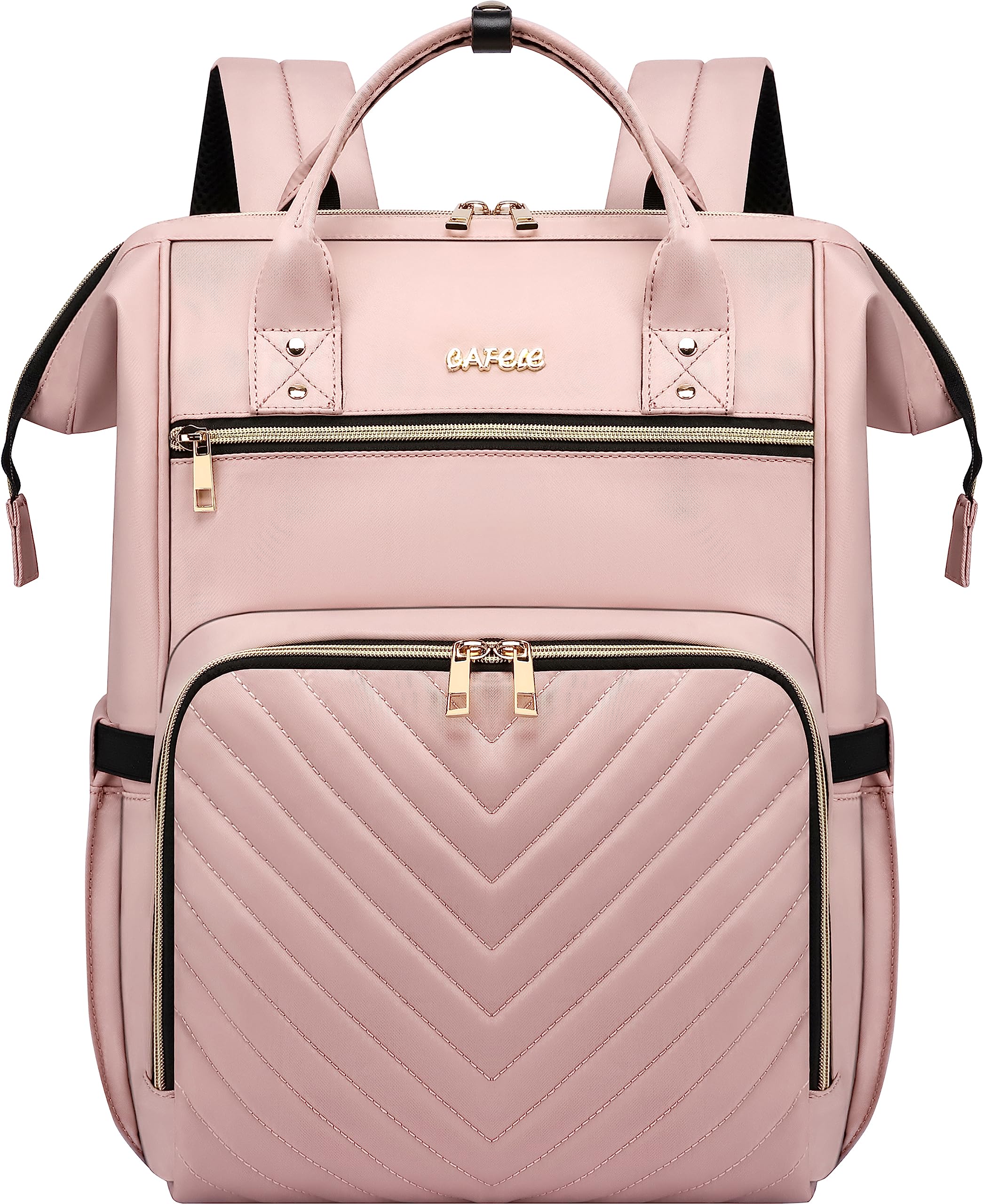 Zaino del computer portatile per le donne, Borse del computer di viaggio di lavoro, Zaino dell'insegnante per le donne, Rosa Casual College Daypack, Fit 17,3 pollici laptop