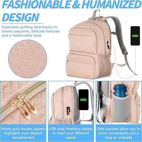 Miniatura 4 de Mochila de almuerzo para hombres y mujeres, mochila para laptop de 17 pulgadas, mochila de computadora aislada para el almuerzo para el trabajo y