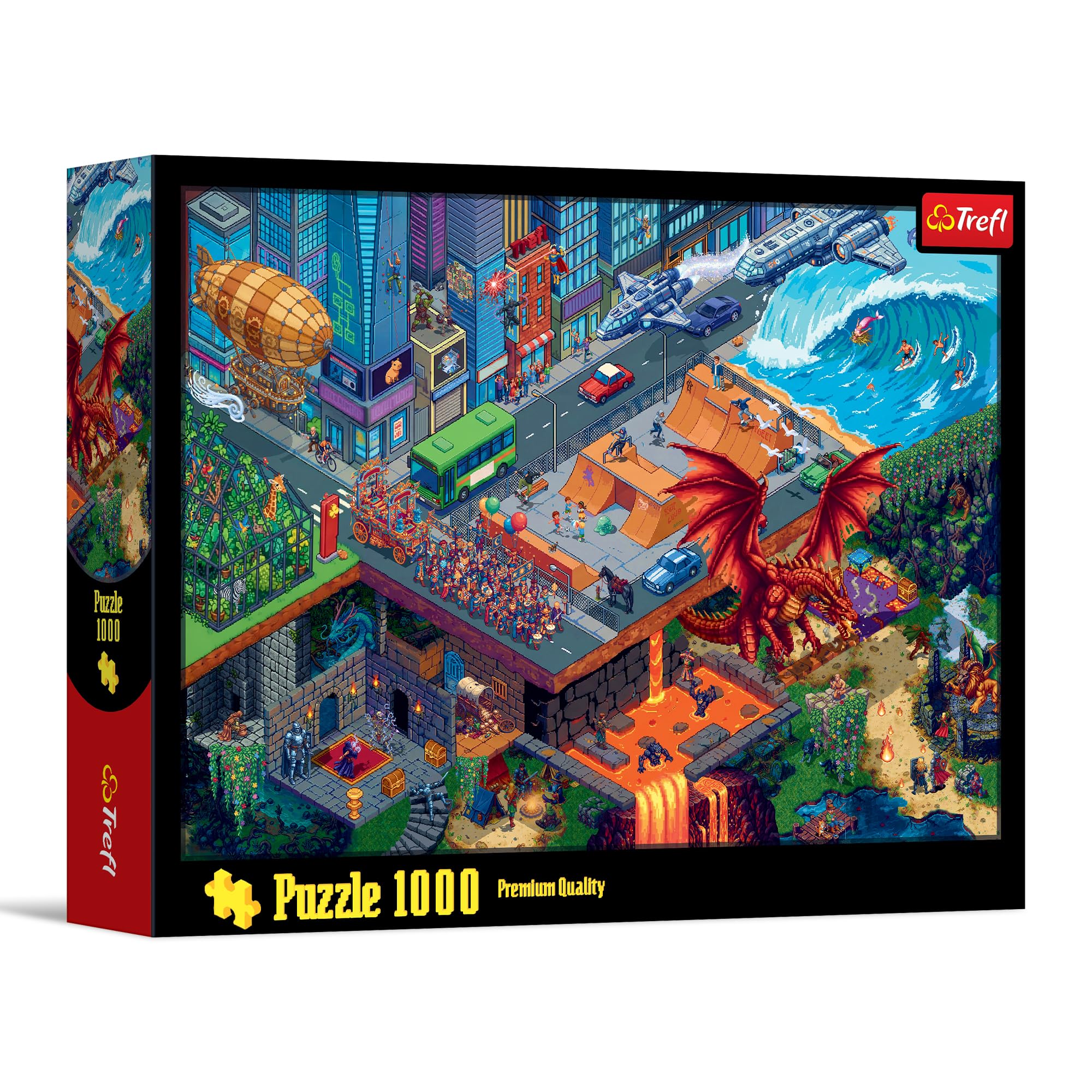 Trefl Pixel City - 1000 Pieces - DIY Puzzle Creative Entertainment Classic Puzzle for Adults and Teens 14+