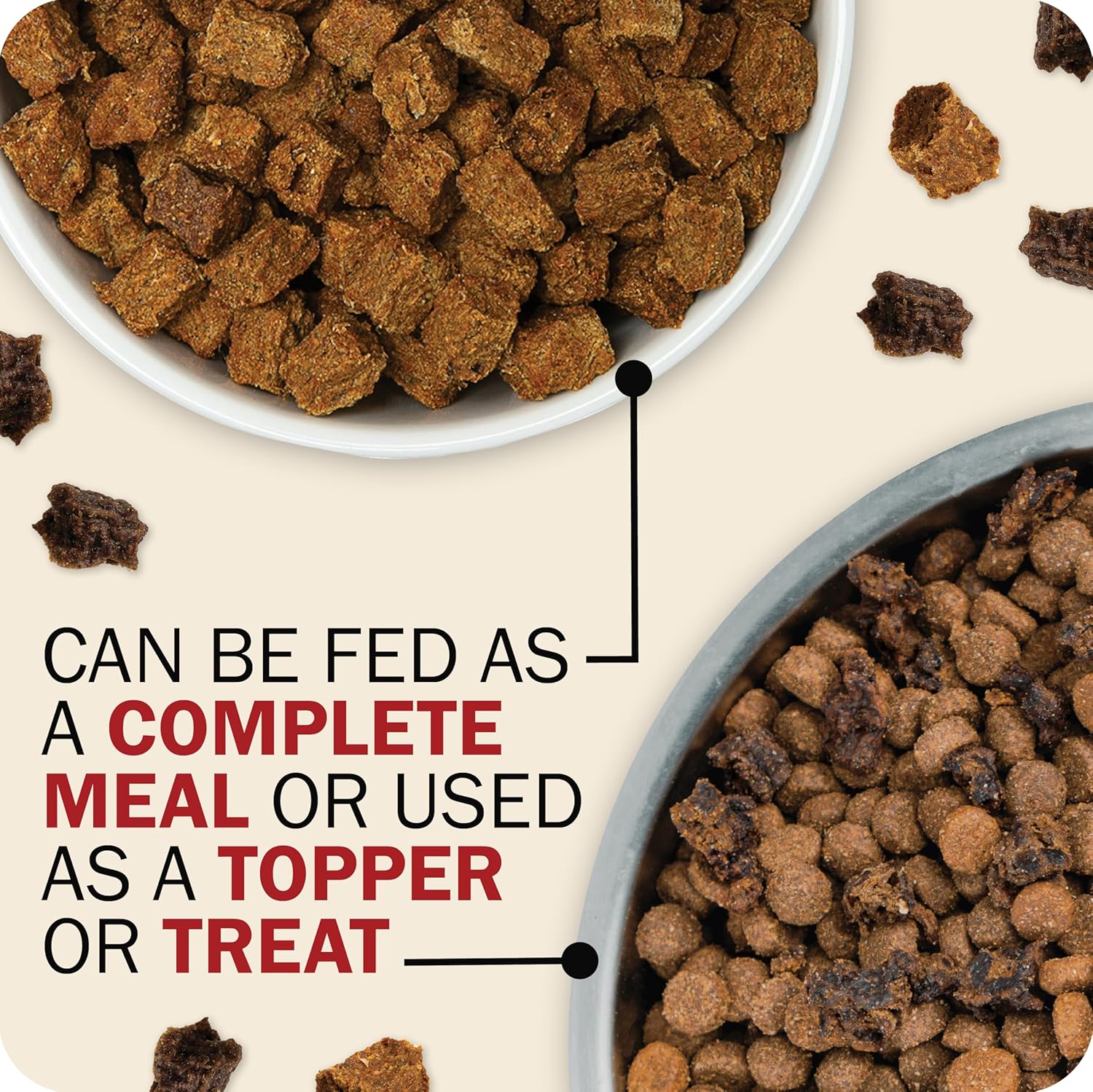 Redbarn Powerfood Air Dried Dog Food - 95% Beef & Beef Organs - High Protein Grain-Free Non-GMO Premium Dry Full Feed or Topper Made in USA with Omega 3 Salmon Oil Flaxseed - 2lb