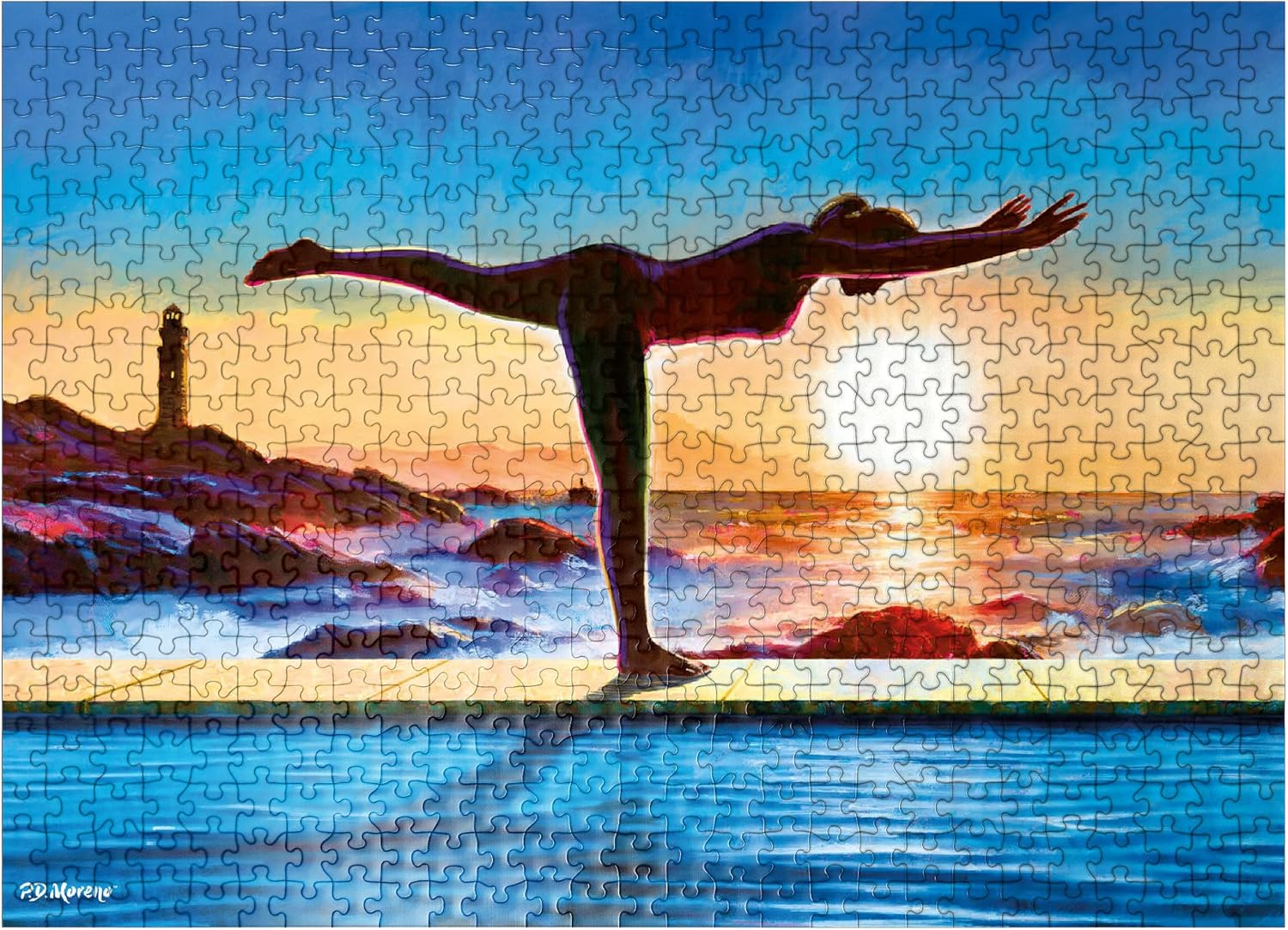 MyPuzzle Yoga By The Water - Premium 1000 Piece Jigsaw Puzzle for Adults