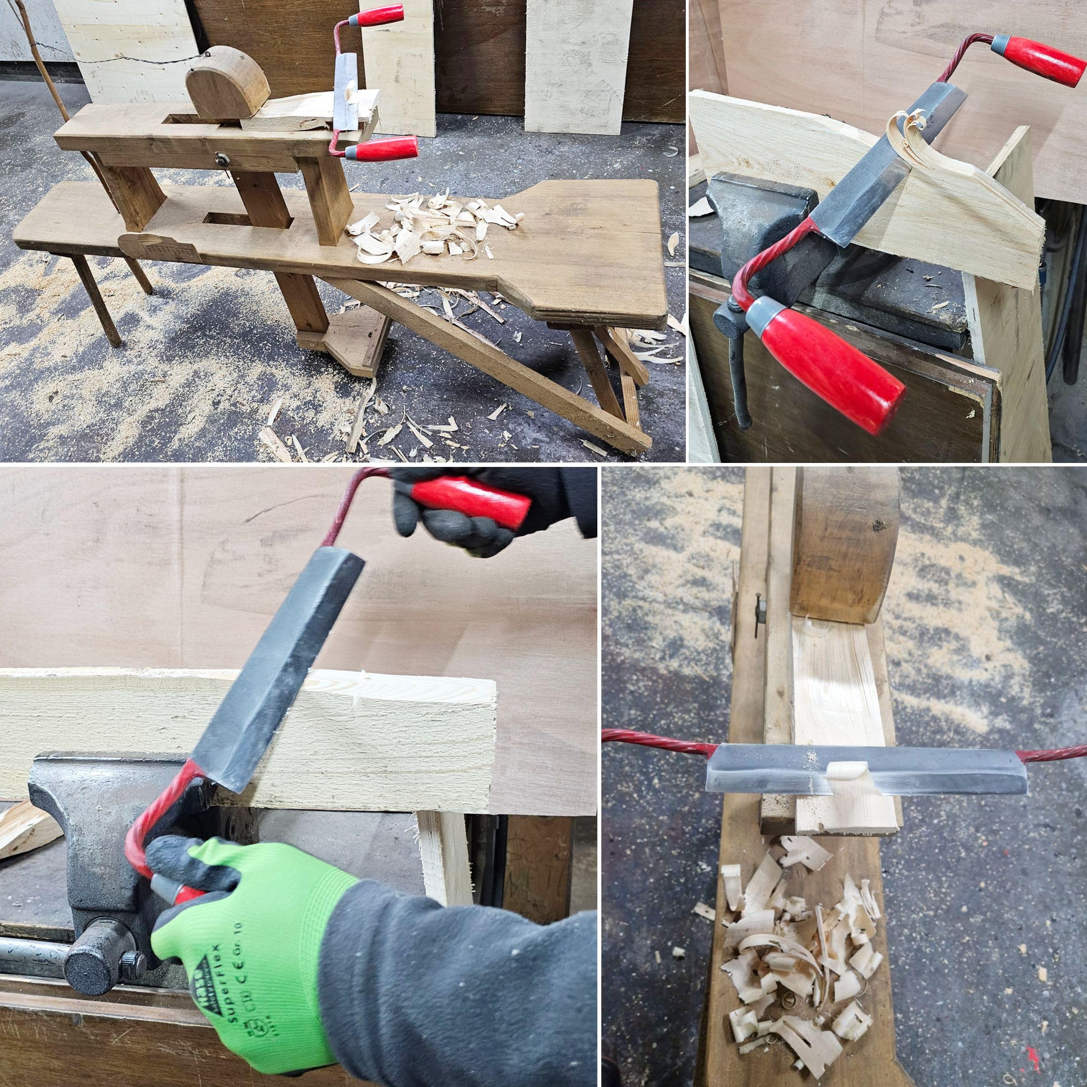 2 TLG Zugmesser gerade SET Zugmesser mit 240 mm Ziehmesser Abziehmesser Zugklinge Klinge Abziehklinge Bogenbau Zug Messer Zieh Messer Schaber Rindenschäler Entrinder Zieheisen Abzieheisen Zugeisen