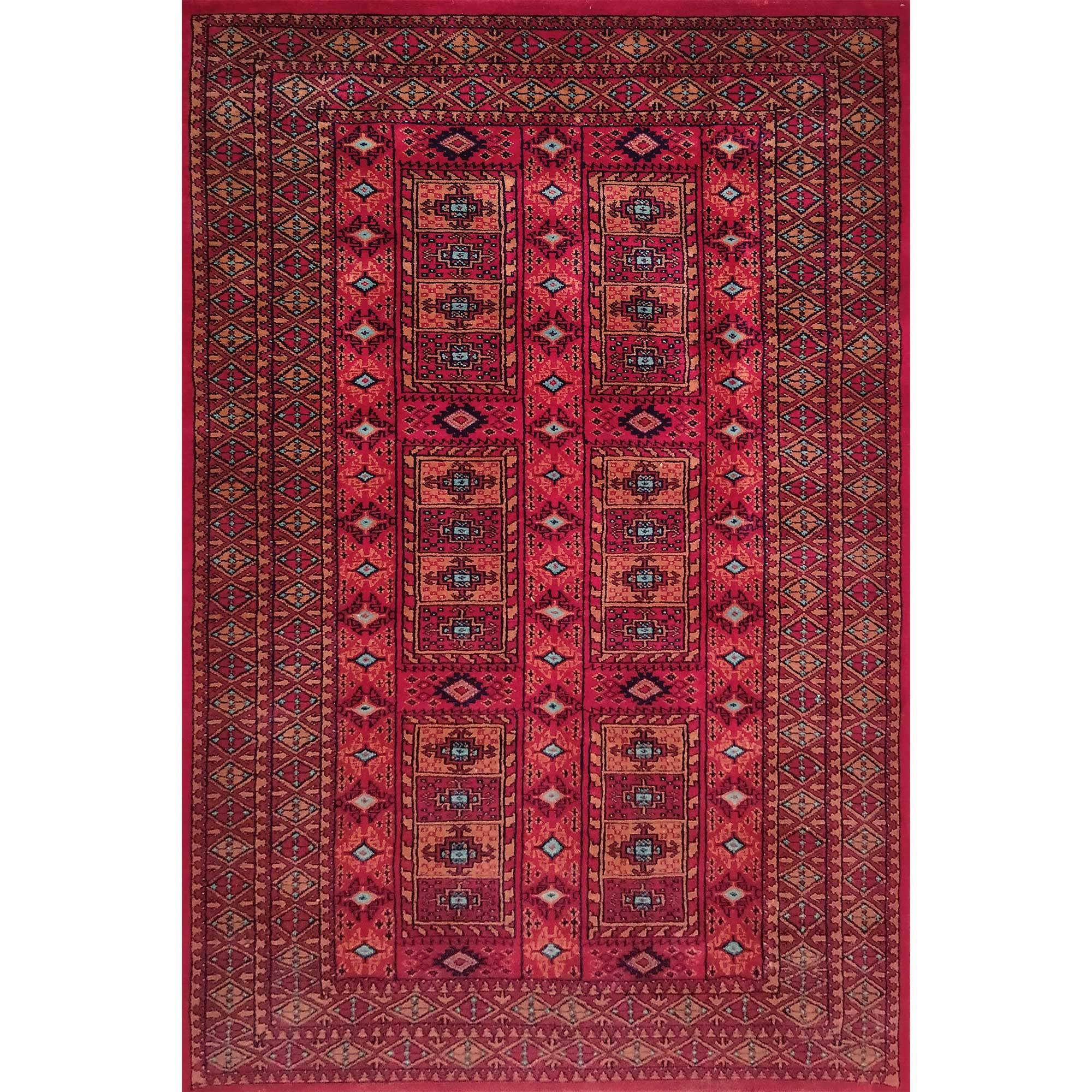 Handmade Hand Knotted Woolen Carpet Red 4x6 feet Luxury & Traditional?