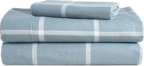 Miniatura 1 de LANE LINEN Juego de sábanas de franela de 100 % algodón de 3 piezas, tamaño individual XL, ropa de cama ligera, cepillada para mayor suavidad,