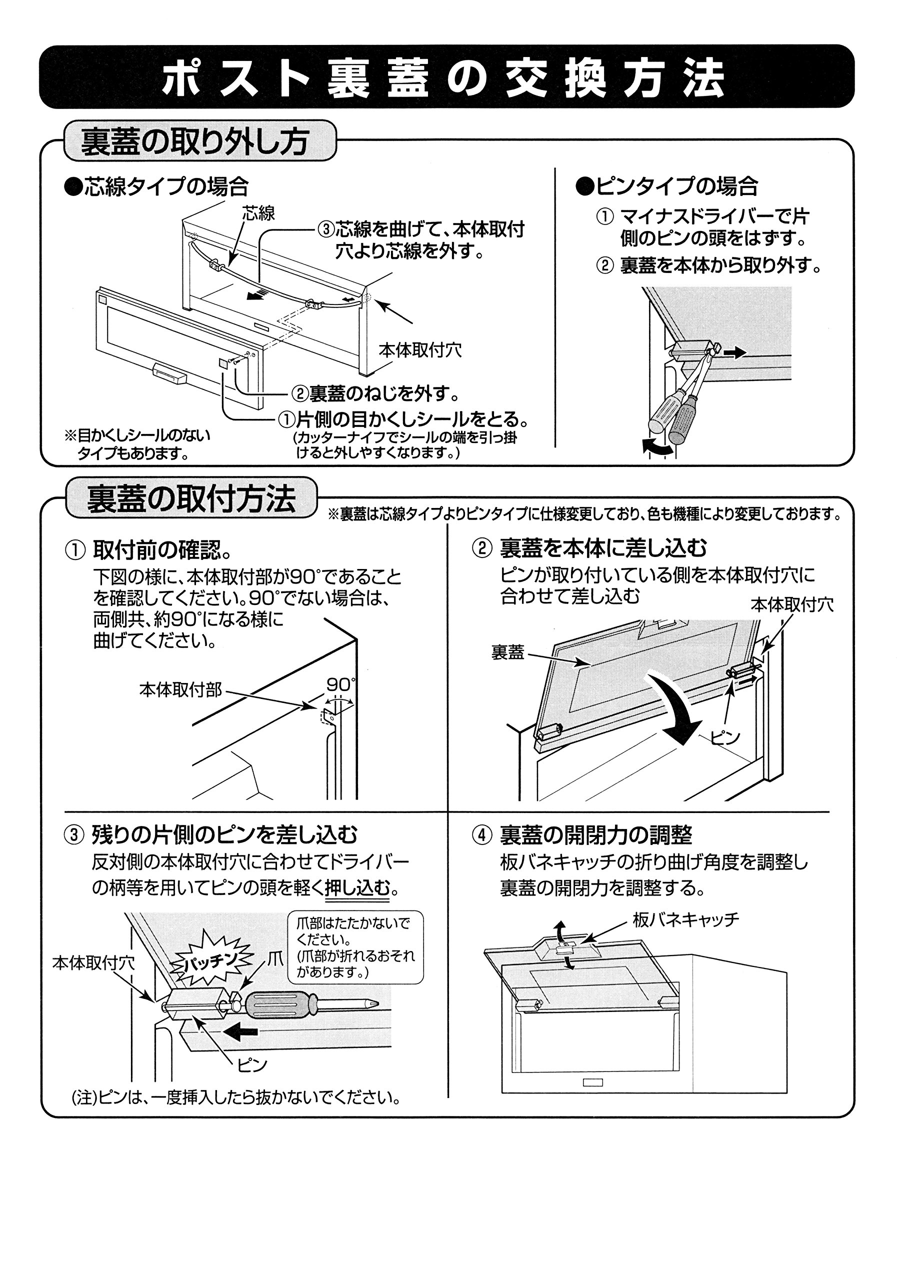 パナソニック　CT651201L　2B・3B・4Bタイプ用裏蓋（取替取り出し口蓋） CT651201Kの後継品　※ポスト本体は別途
