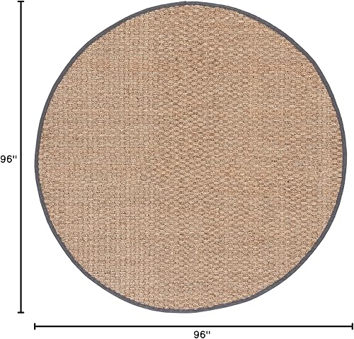 Vista 551 de Safavieh NF114A Natural Fiber Collection - Alfombra de fibras naturales de patrón trenzado, varios colores (5 x 8 pies), Fibras naturales, azul