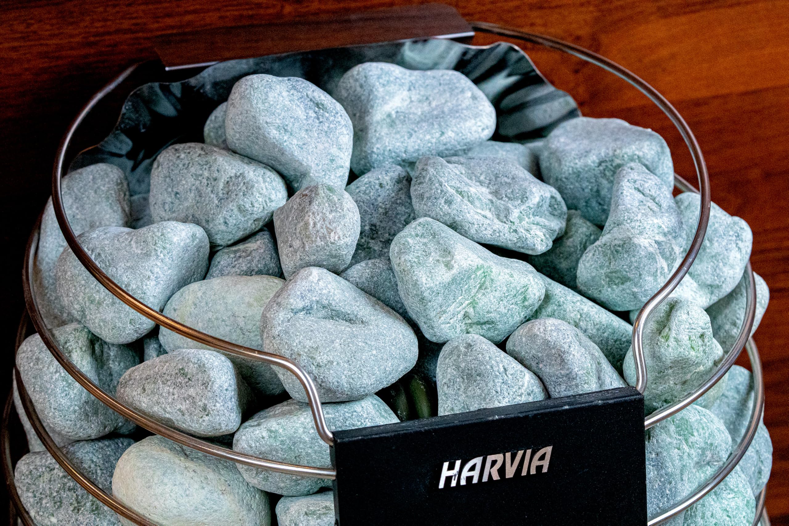 Saunasteine Jadeit 15 kg – Abgerundet, 5–10 cm | Höchste Haltbarkeit, Langanhaltende Wärme | Für Elektro- & Holz-Saunaöfen
