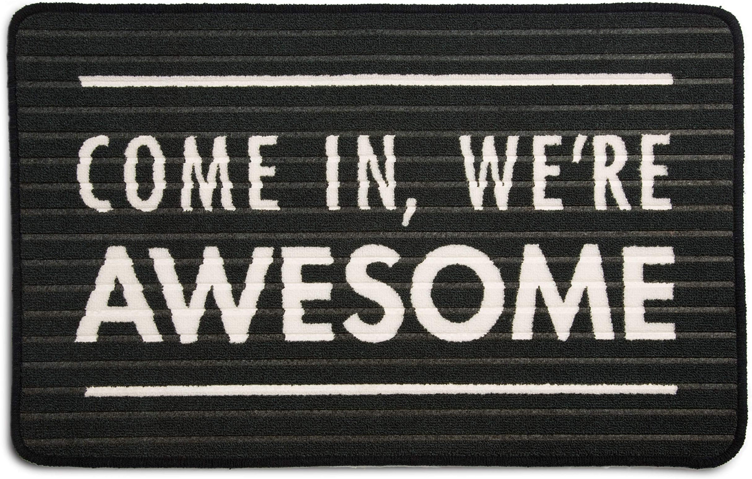 Pavilion Gift Company door mat, Black, White , 27.5" x 17.75" , 72248