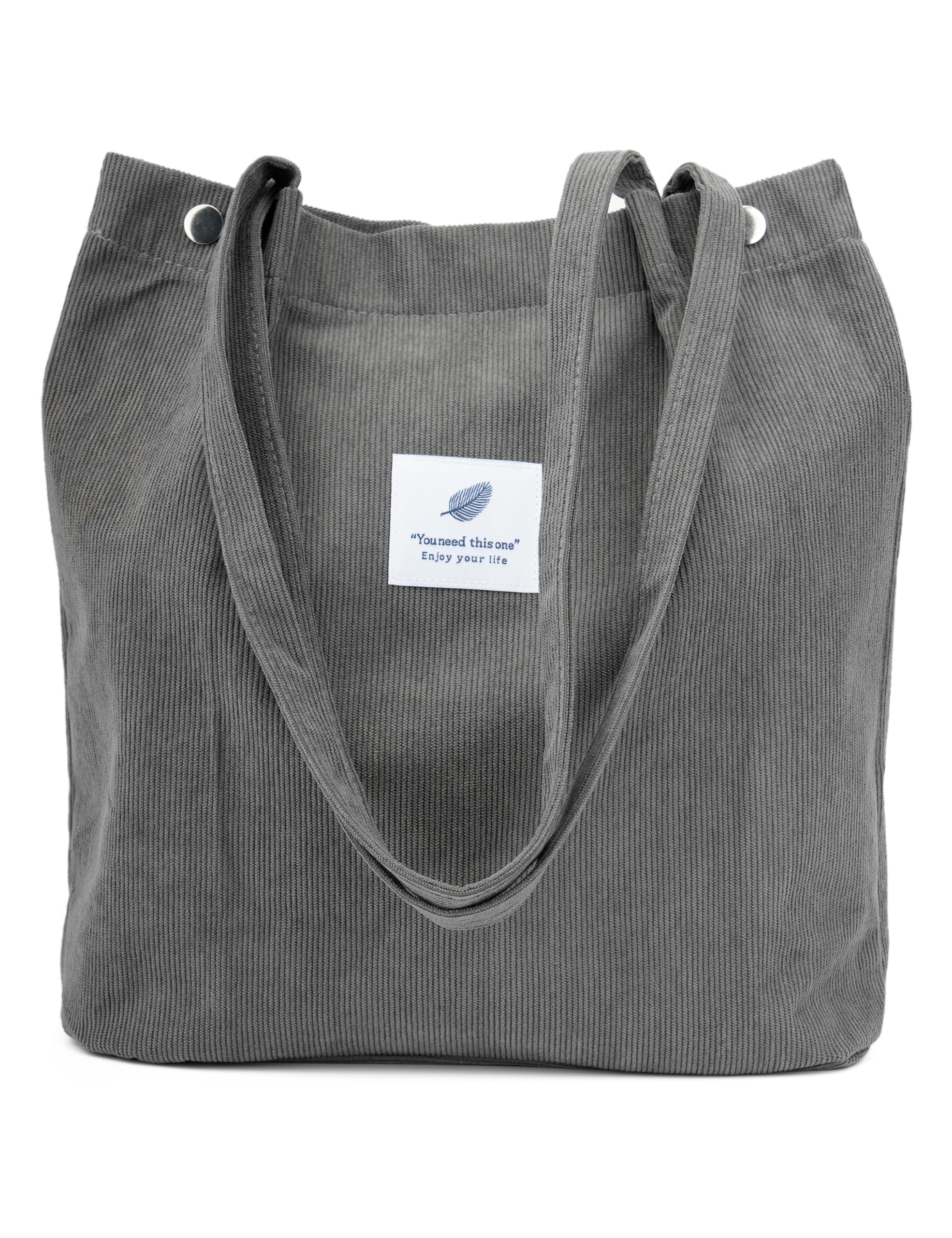 Corduroy Tote Bag Cute Tote Bags for Women Shoulder Bag with Inner Pocket for Work Beach Travel and Shopping Grocery