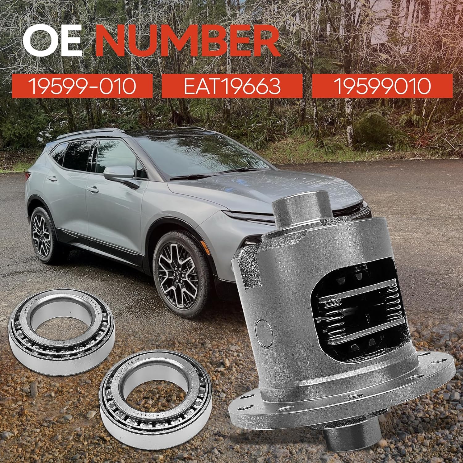 19599-010 Rear Limited Slip Locker Differential Compatible with Chevrolet Silverado 1500, Impala & GMC Sierra 1500, Yukon & Oldsmobile & Pontiac & Cadillac GM 7.5" 7.625" Posi Unit 28-Spline 10-Bolt