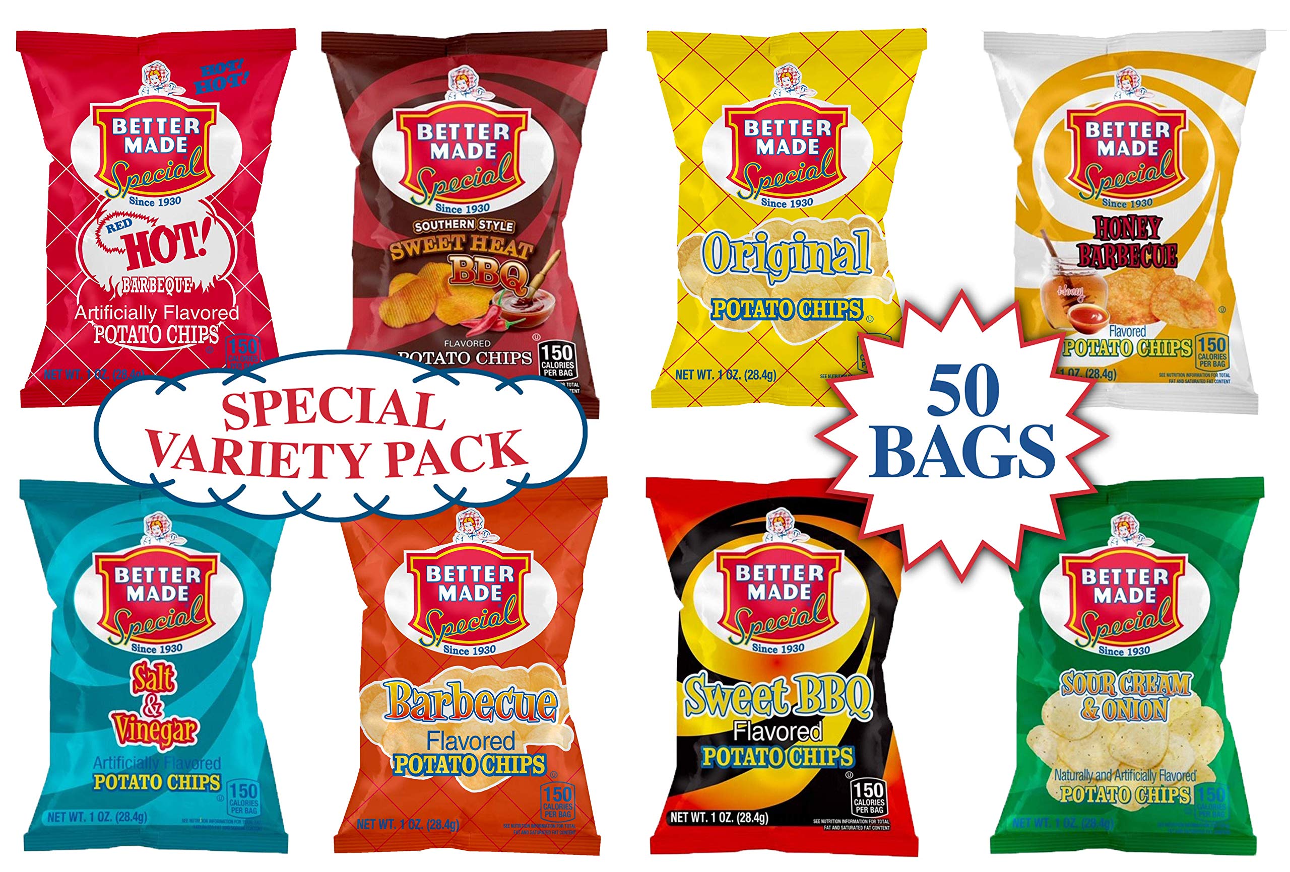 Buy Better Made Special Variety Pack Potato Chips Case of 50 1oz