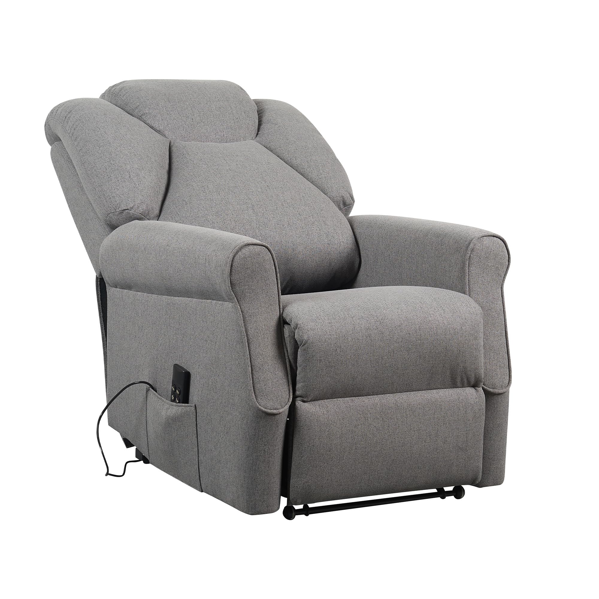 POLTRONE ITALIA Poltrona Relax Alzapersona Zero Gravity 2 motori reclinazione indipendente schienale pediera Roller 4 ruote per spostamento utente anziani antimacchia Grigio