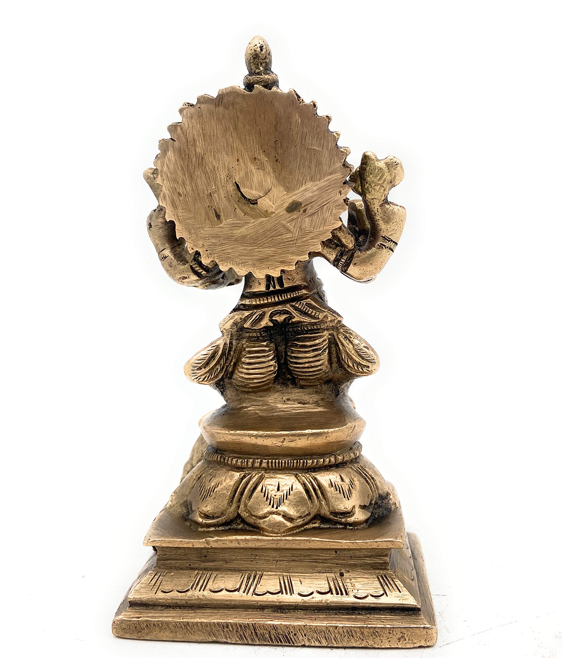 Vinayaka Ganapati Murti realizzato a mano in ottone per Pooja, tempio, decorazione per la casa e regali spirituali, oro, 12,7 cm, 1 pezzo, oro, 12,7 cm, 1 pezzo