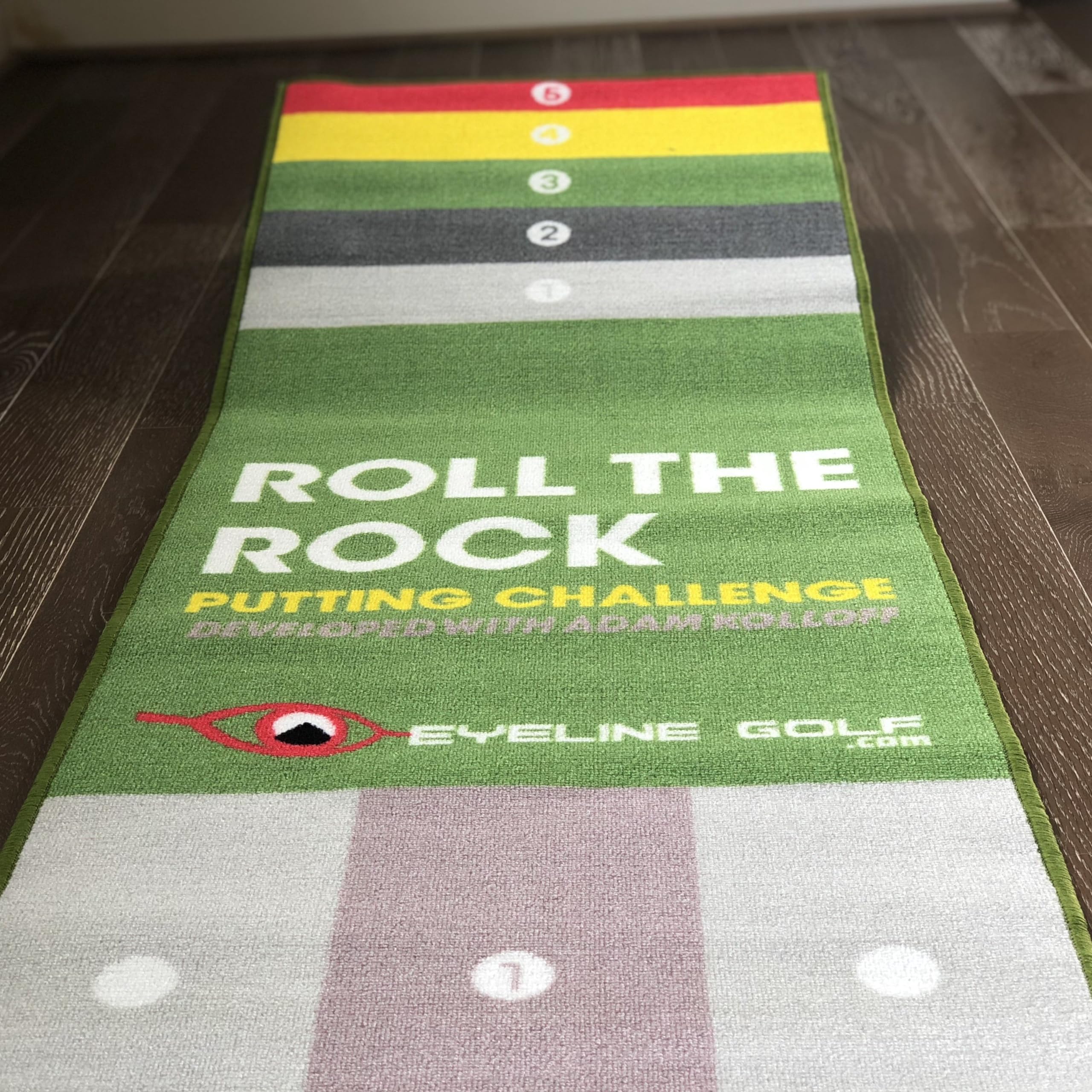 EyeLine Golf - Roll The Rock Putting Mat - Have Fun Perfecting Stroke, Alignment, Speed Control, Visualization, Consistency - Outdoor-Indoor-Compact