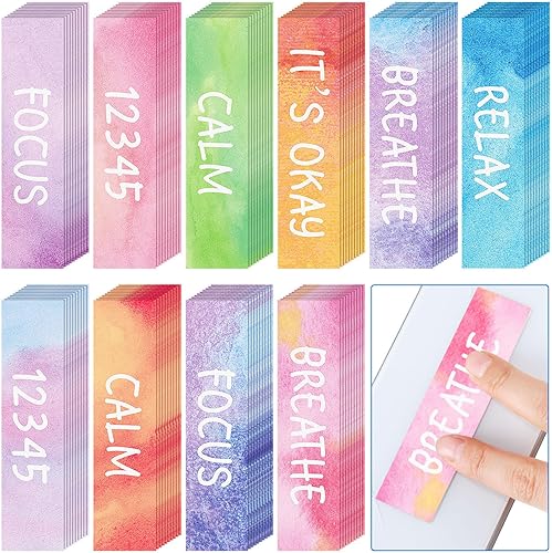 Crtiin 100 tiras sensoriales texturizadas, tiras de ansiedad, tiras de respiración, adhesivas táctiles, calcomanías para calmar la ansiedad para la