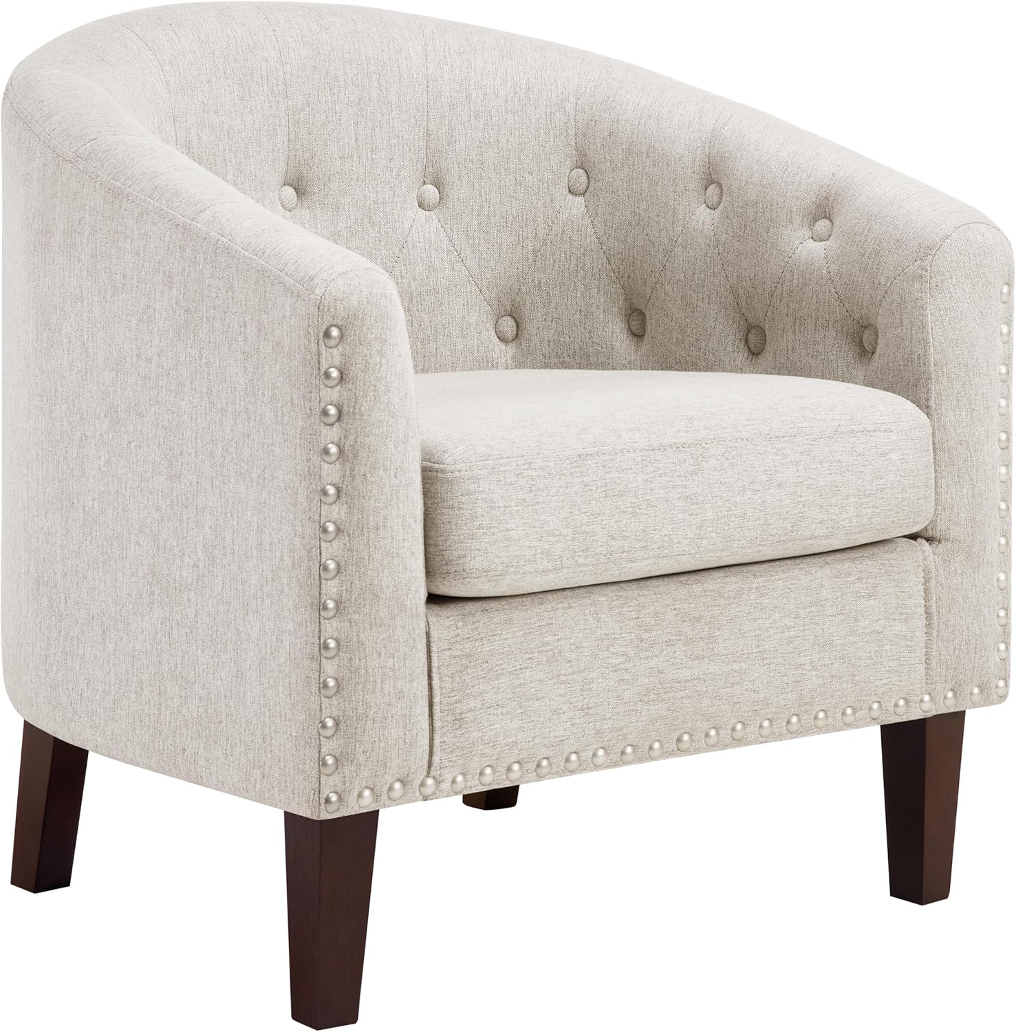 PrimeZone Accent Barrel Chair, Comfy Fabric Club Chair