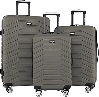 Wrangler Tahoe 3 Piece Spinner Luggage Set, Smokey Olive