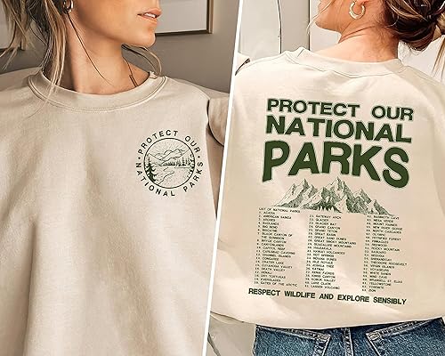 Vista 6 de Sudadera de Parques Nacionales - Protege Nuestros Parques Nacionales Montañas Senderismo Suéter de 2 Caras