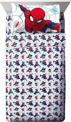 Miniatura 3 de Jay Franco Marvel Spiderman Webtastic - Juego de cama de 4 piezas para niños pequeños juego de cama de microfibra súper suave que incluye edredón